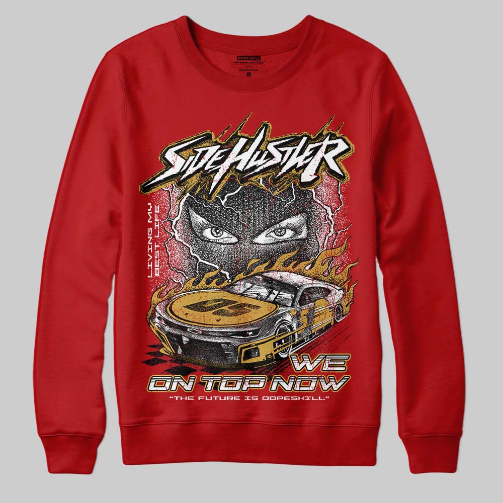 Red Collection DopeSkill Sweatshirt New Side Hustler Graphic - Image 3