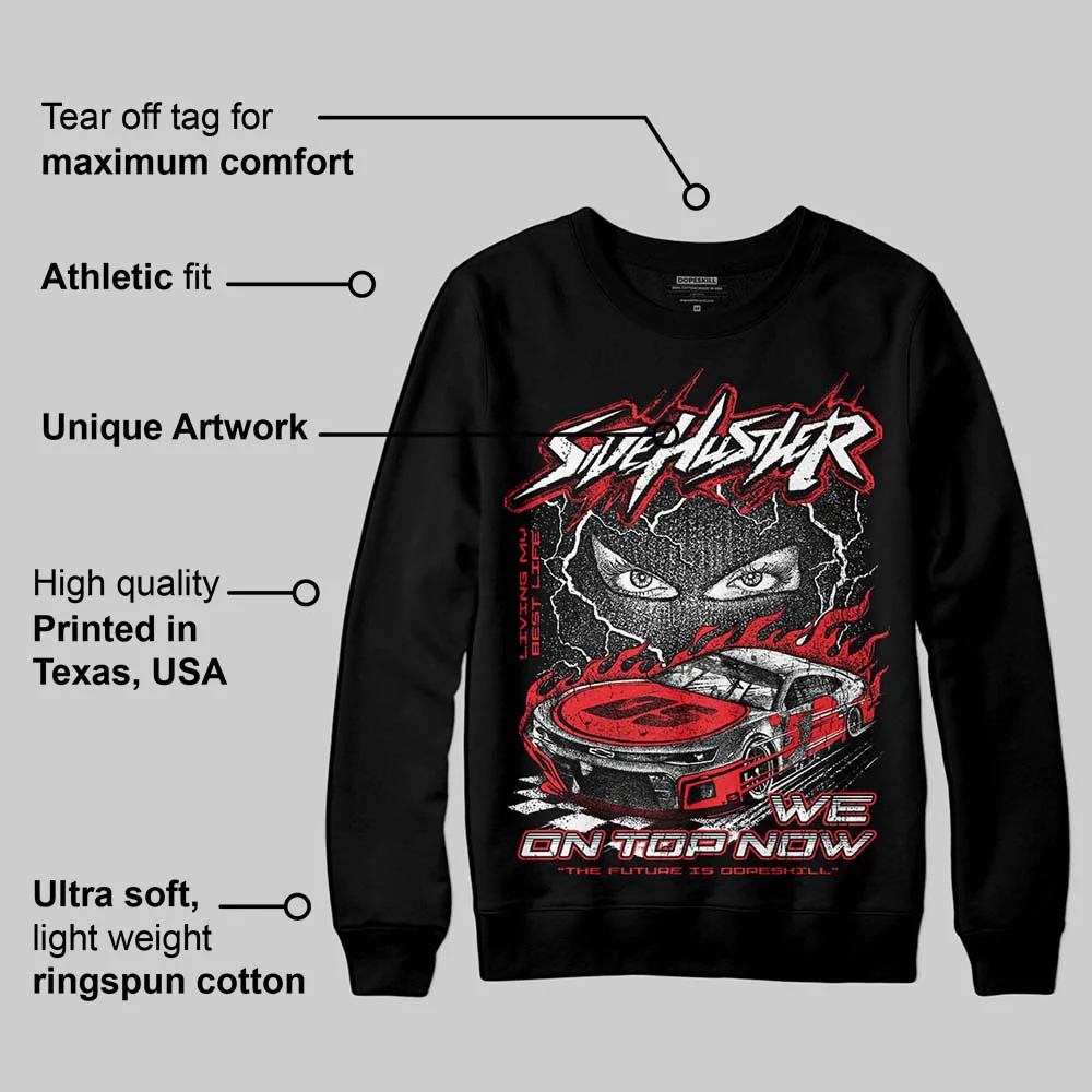 Red Collection DopeSkill Sweatshirt New Side Hustler Graphic - Image 4