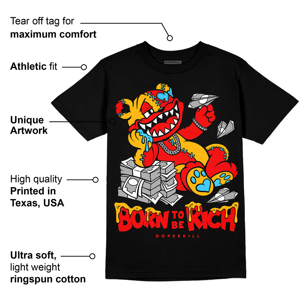 Red Collection DopeSkill T-Shirt Born To Be Rich Graphic - Image 3