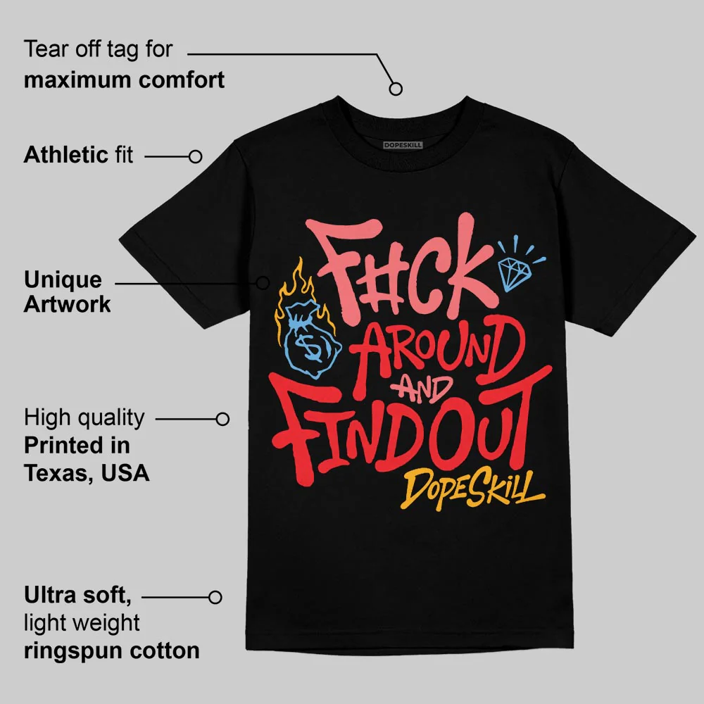 Red Collection DopeSkill T-Shirt F#ck Around And Find Out Graphic - Image 4