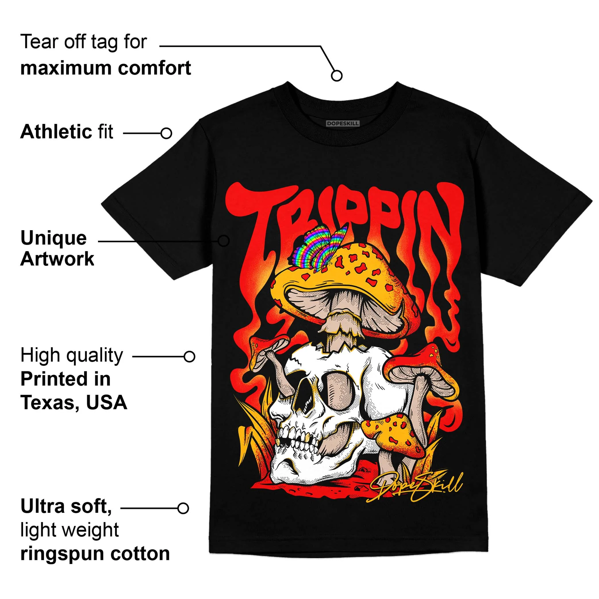Red Collection DopeSkill T-Shirt Trippin Graphic - Image 3