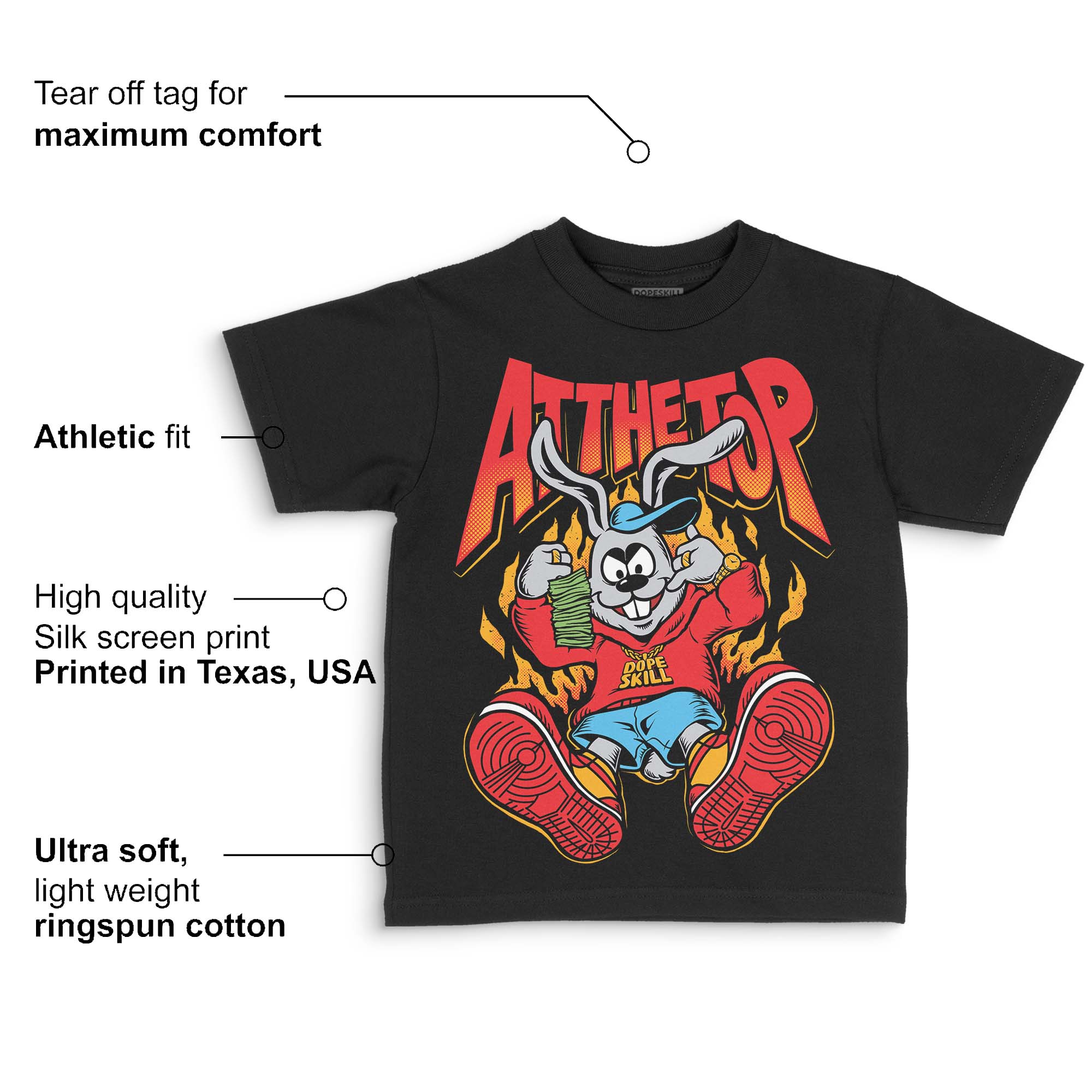 Red Collection DopeSkill Toddler Kids T-shirt At The Top Graphic - Image 3