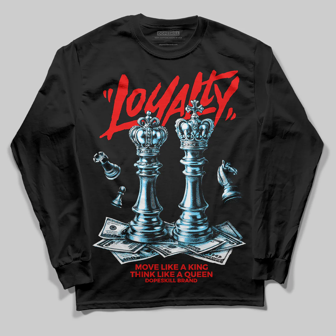 Red 'Loyalty' DopeSkill Graphic Long Sleeve T-Shirt