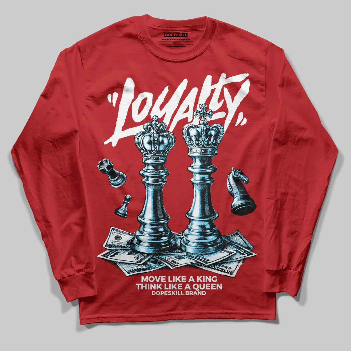 Red 'Loyalty' DopeSkill Graphic Long Sleeve T-Shirt - Image 3
