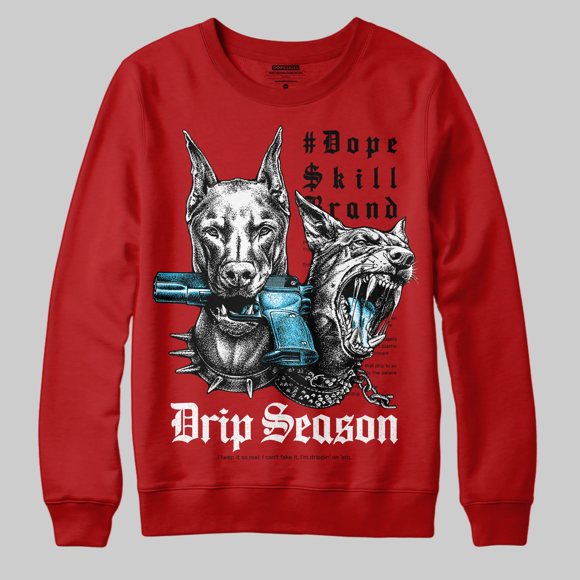 Red 'New Drip Season' DopeSkill Graphic Sweatshirt - Image 3