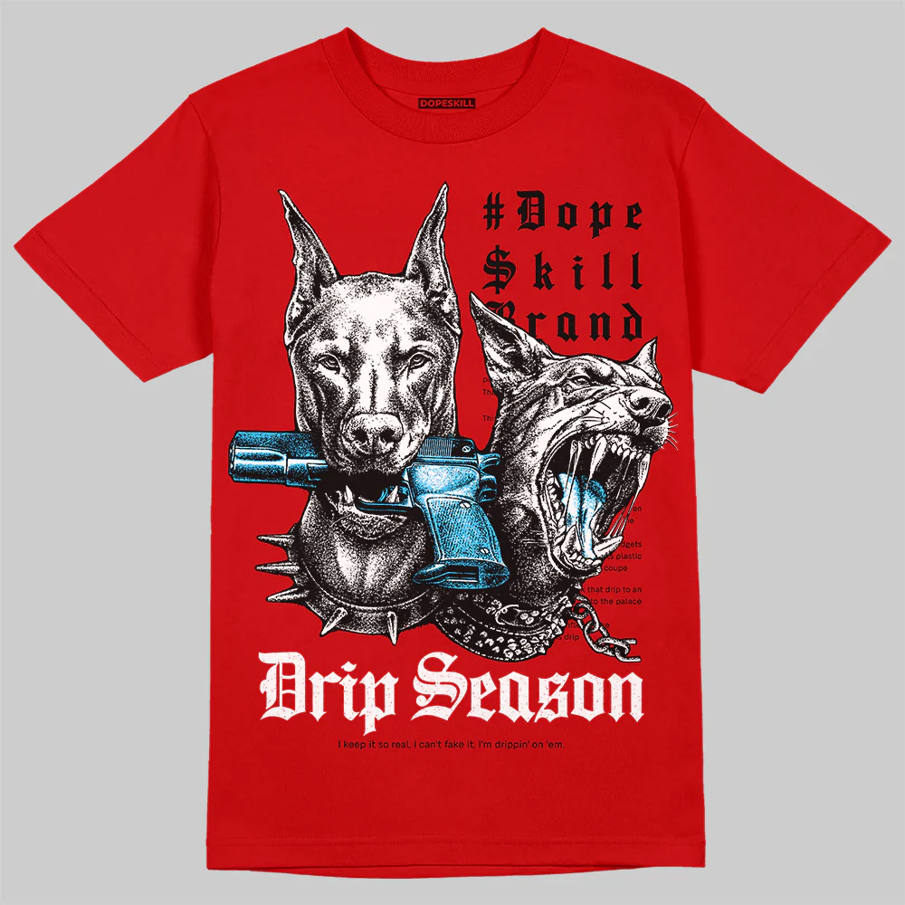 Red 'New Drip Season' DopeSkill Graphic T-Shirt - Image 3