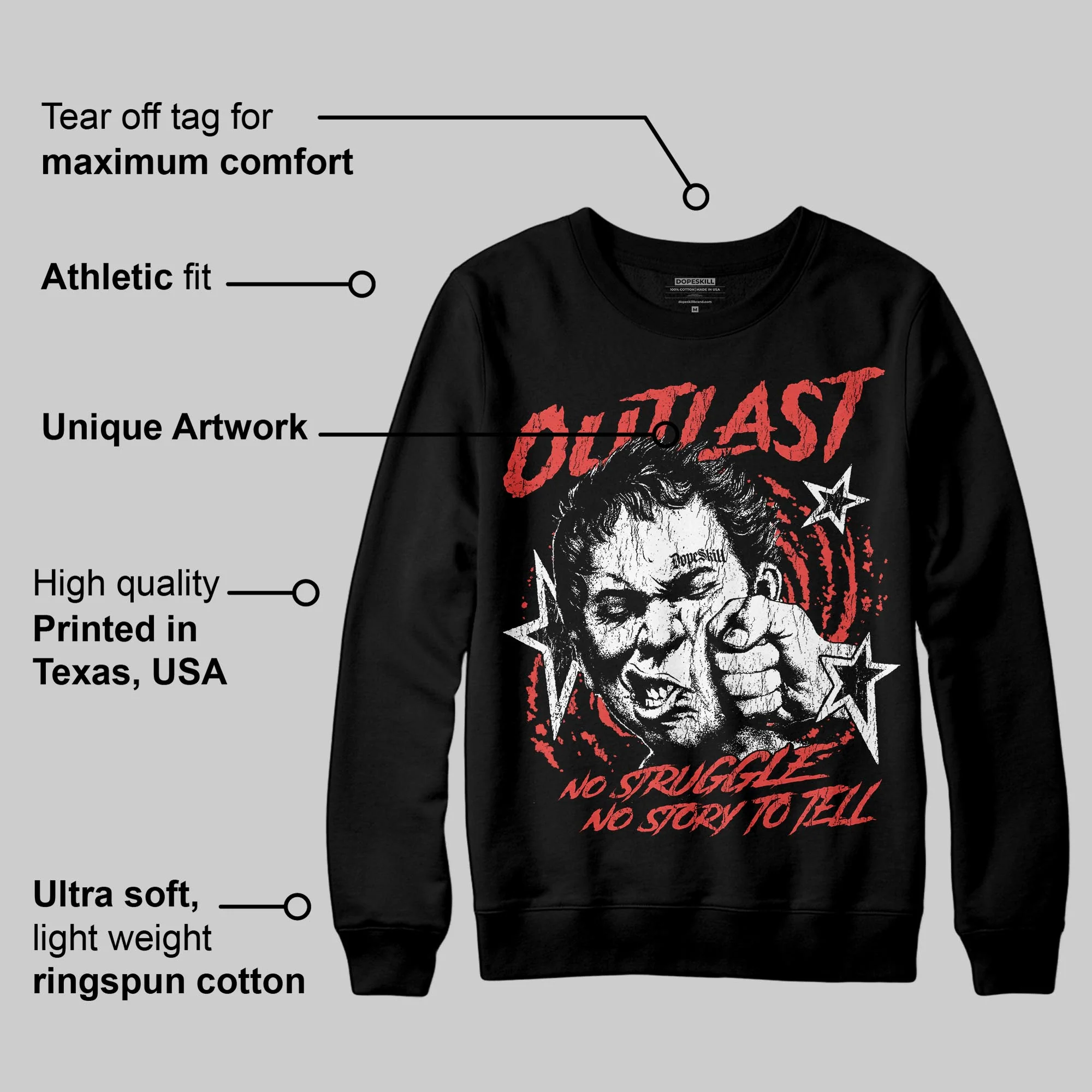 Red 'Outlast' DopeSkill Graphic Sweatshirt - Image 4