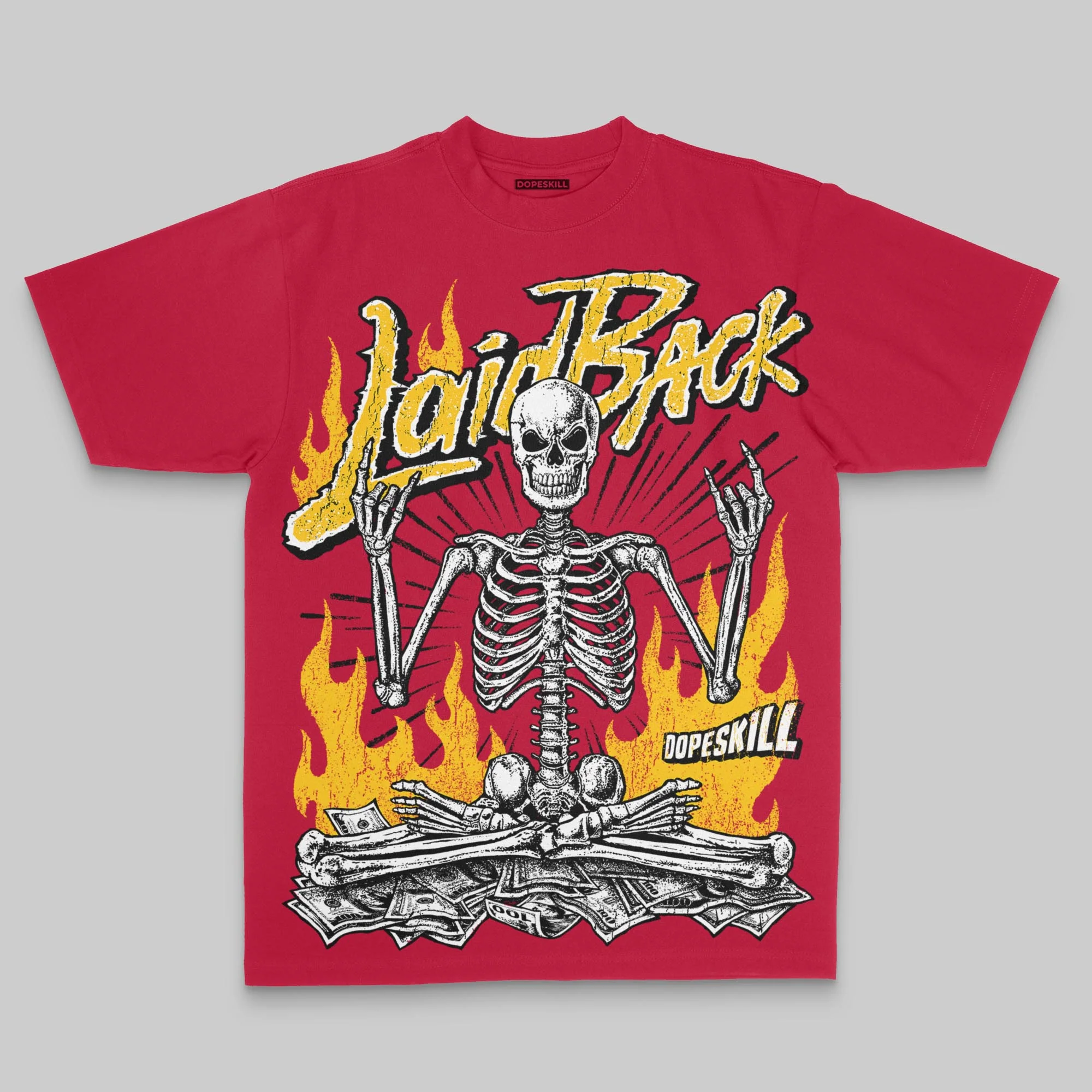 Red Oversize Print Laid Back DopeSkill Graphic T-shirt - Image 3