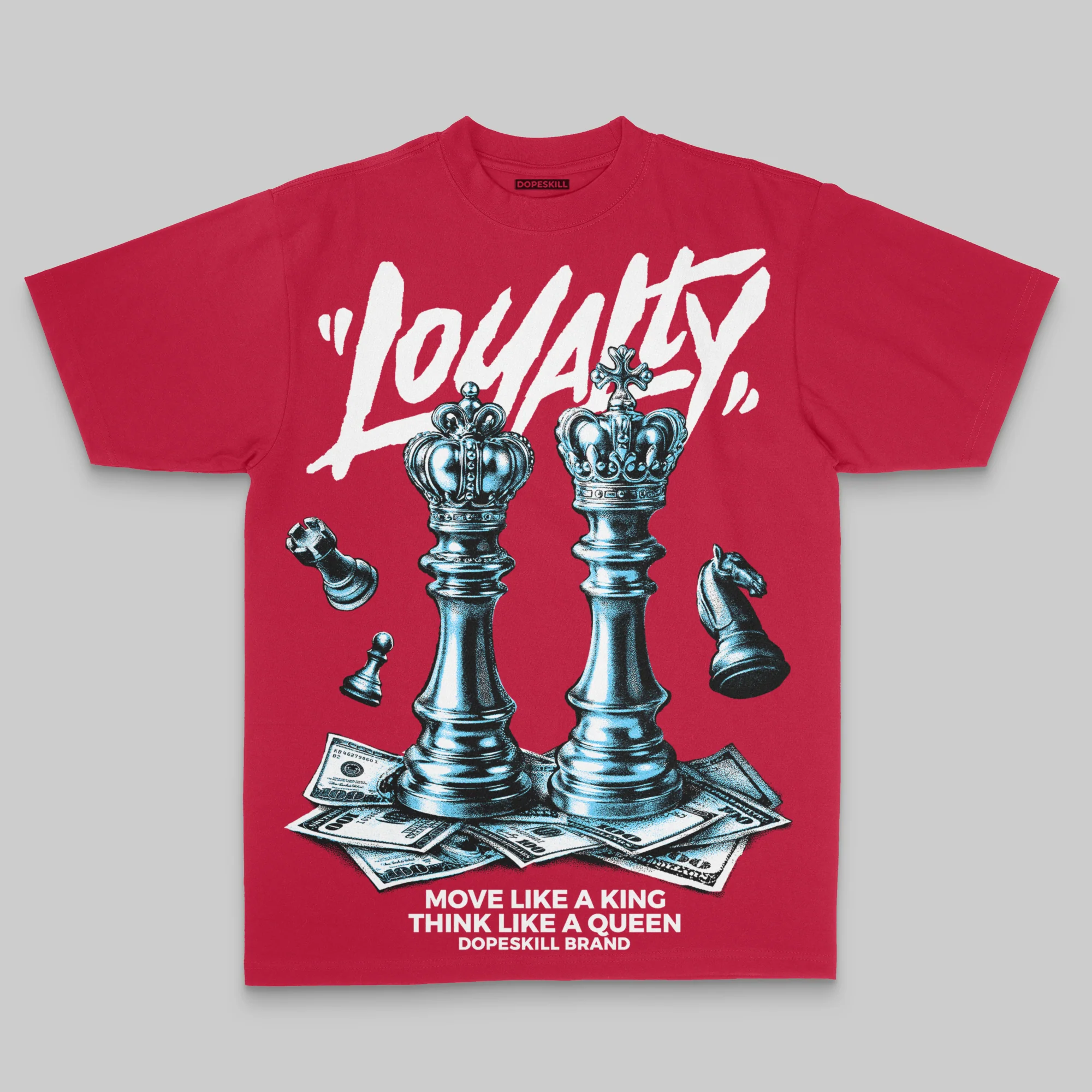 Red Oversize Print 'Loyalty' DopeSkill Graphic T-shirt - Image 3