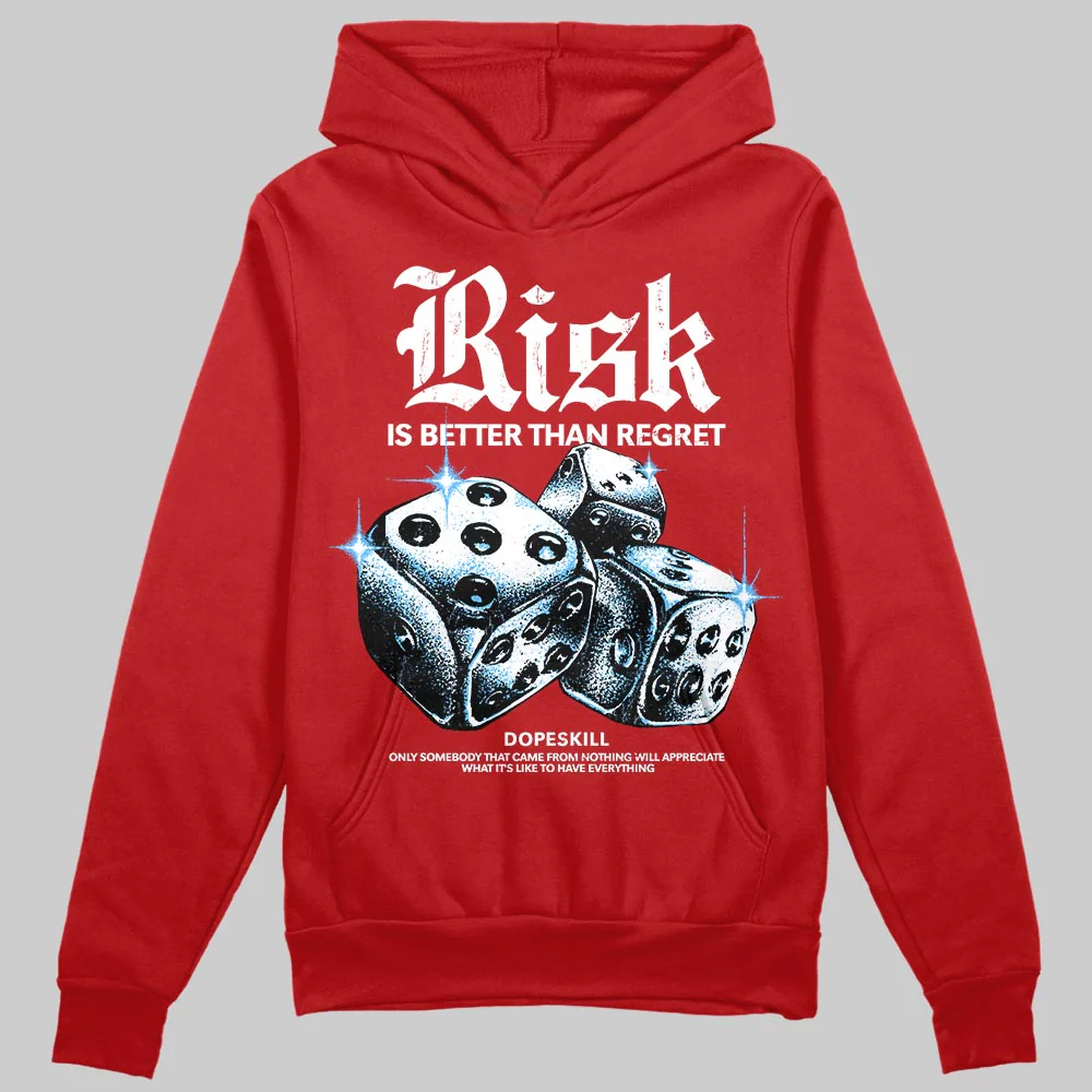 Red 'Risk Is Better Than Regret' DopeSkill Graphic Hoodie - Image 3