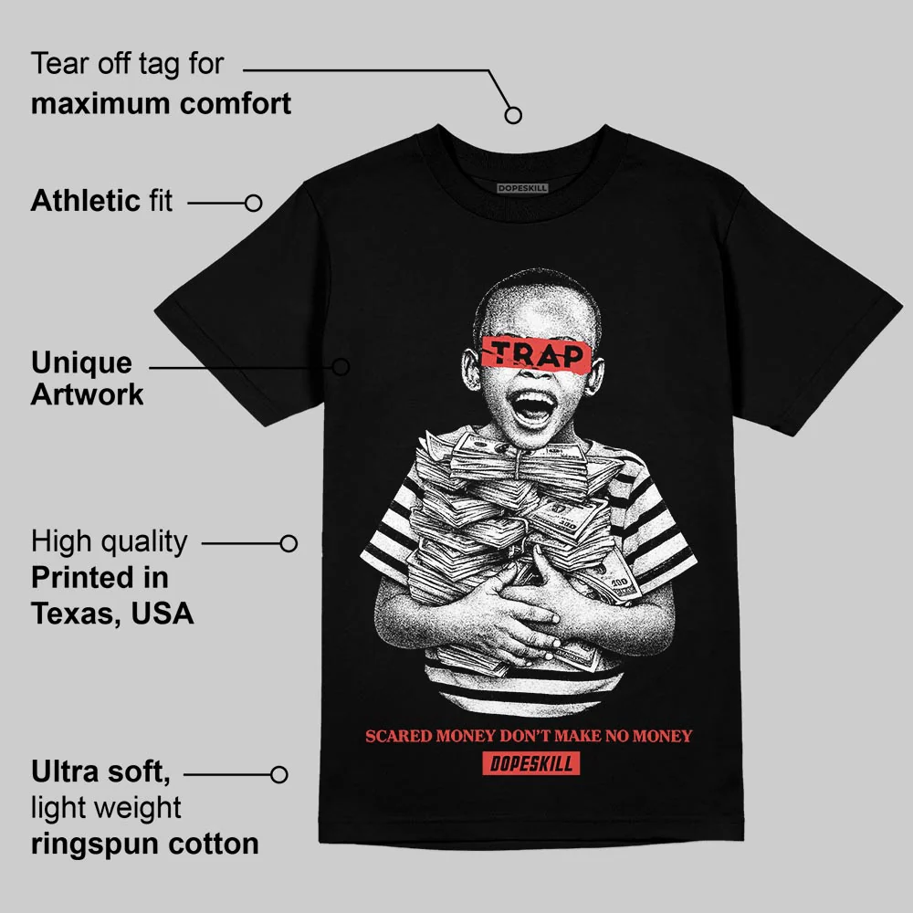 Red 'Scared Money Don't Make No Money' DopeSkill Graphic T-Shirt - Image 4
