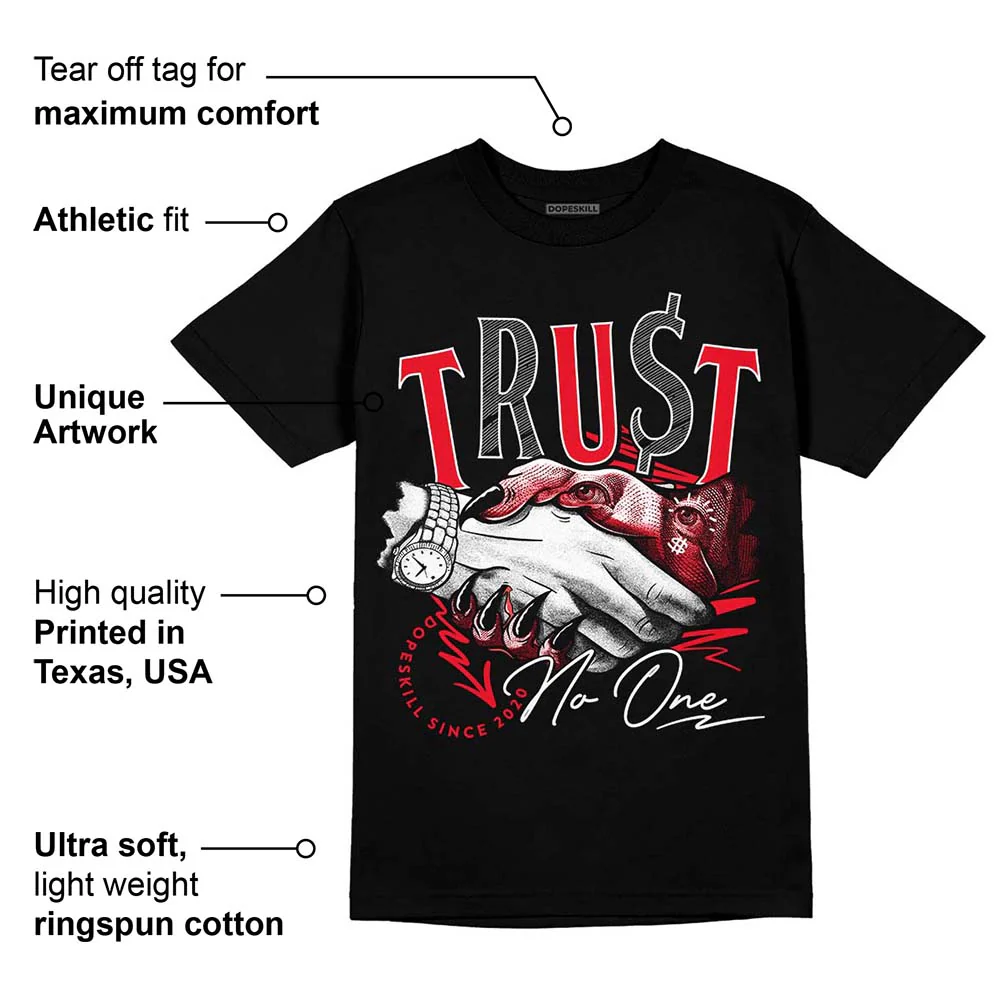 Red Thunder 4s DopeSkill T-Shirt Trust No One Graphic - Image 3