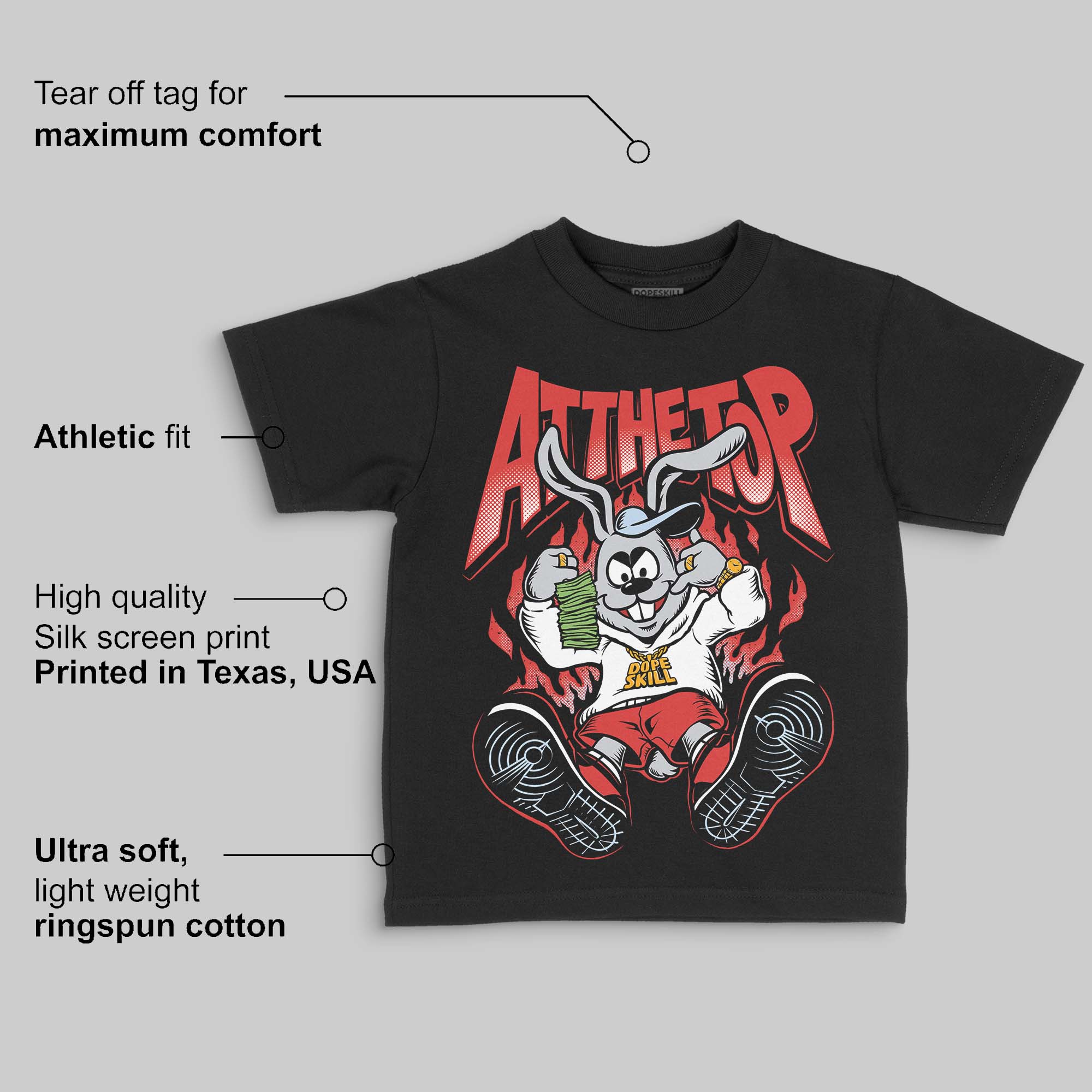 Reverse Infrared 6s DopeSkill Toddler Kids T-shirt At The Top Graphic - Image 3