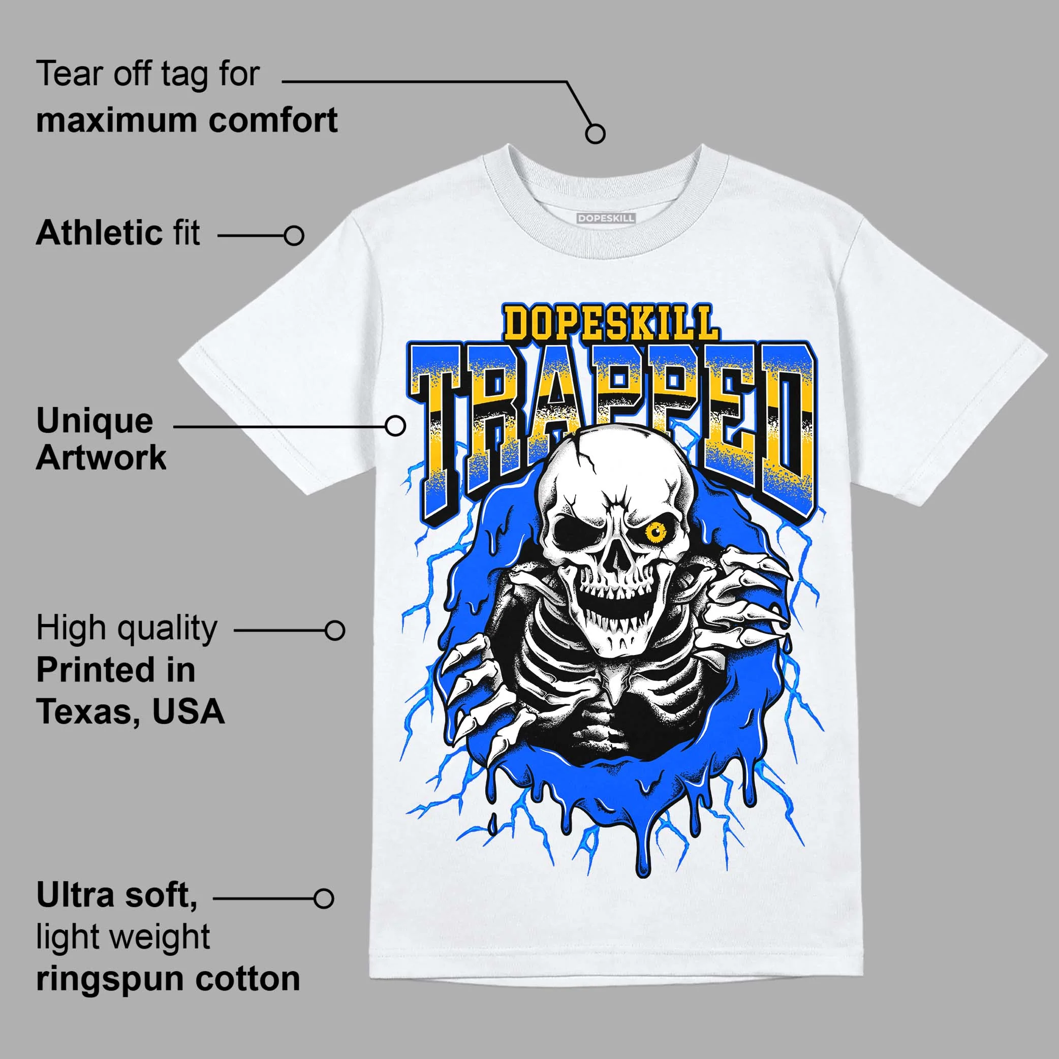 Royal Blue Collection DopeSkill T-Shirt Trapped Halloween Graphic - Image 3