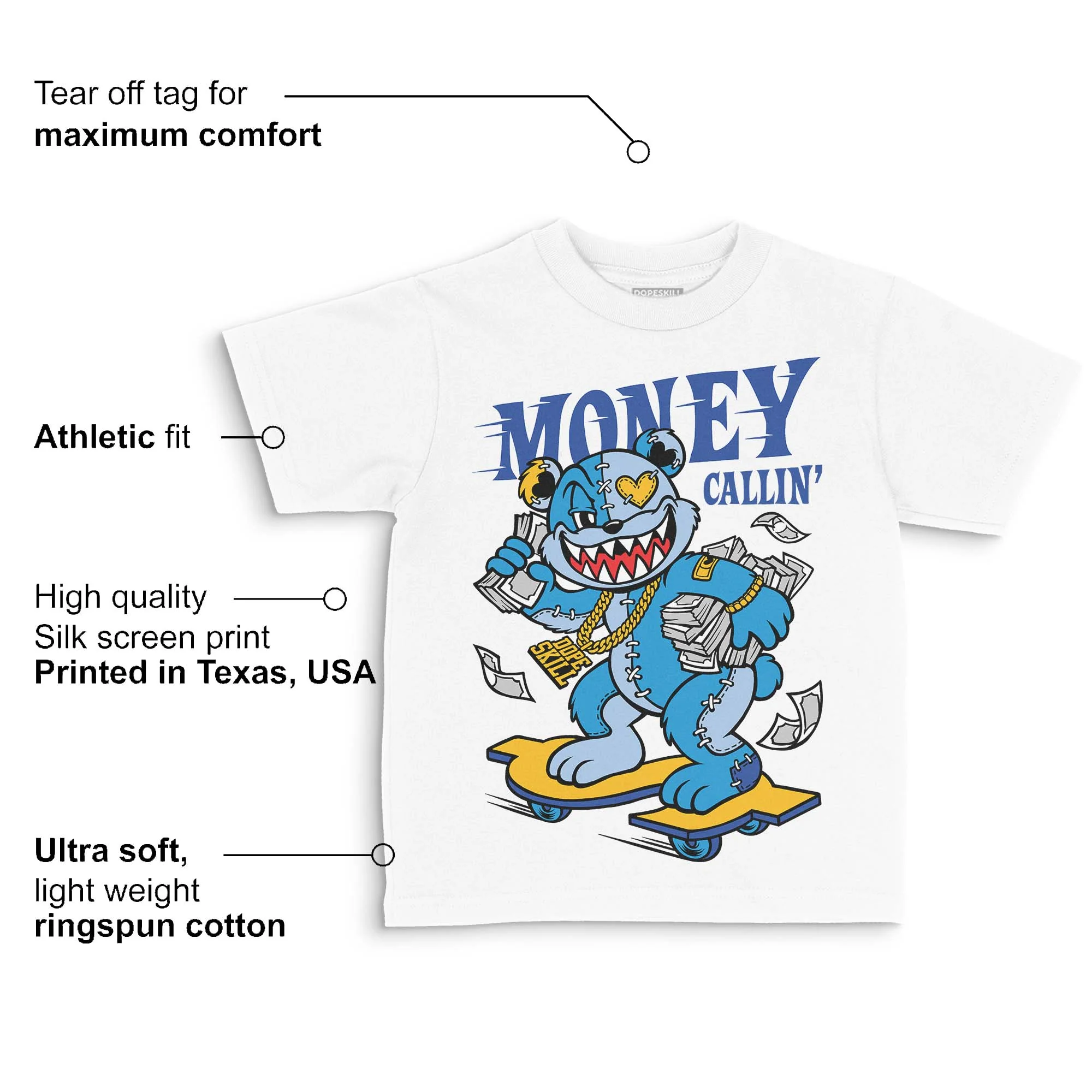 Royal Blue Collection DopeSkill Toddler Kids T-shirt Money Callin' Graphic - Image 3