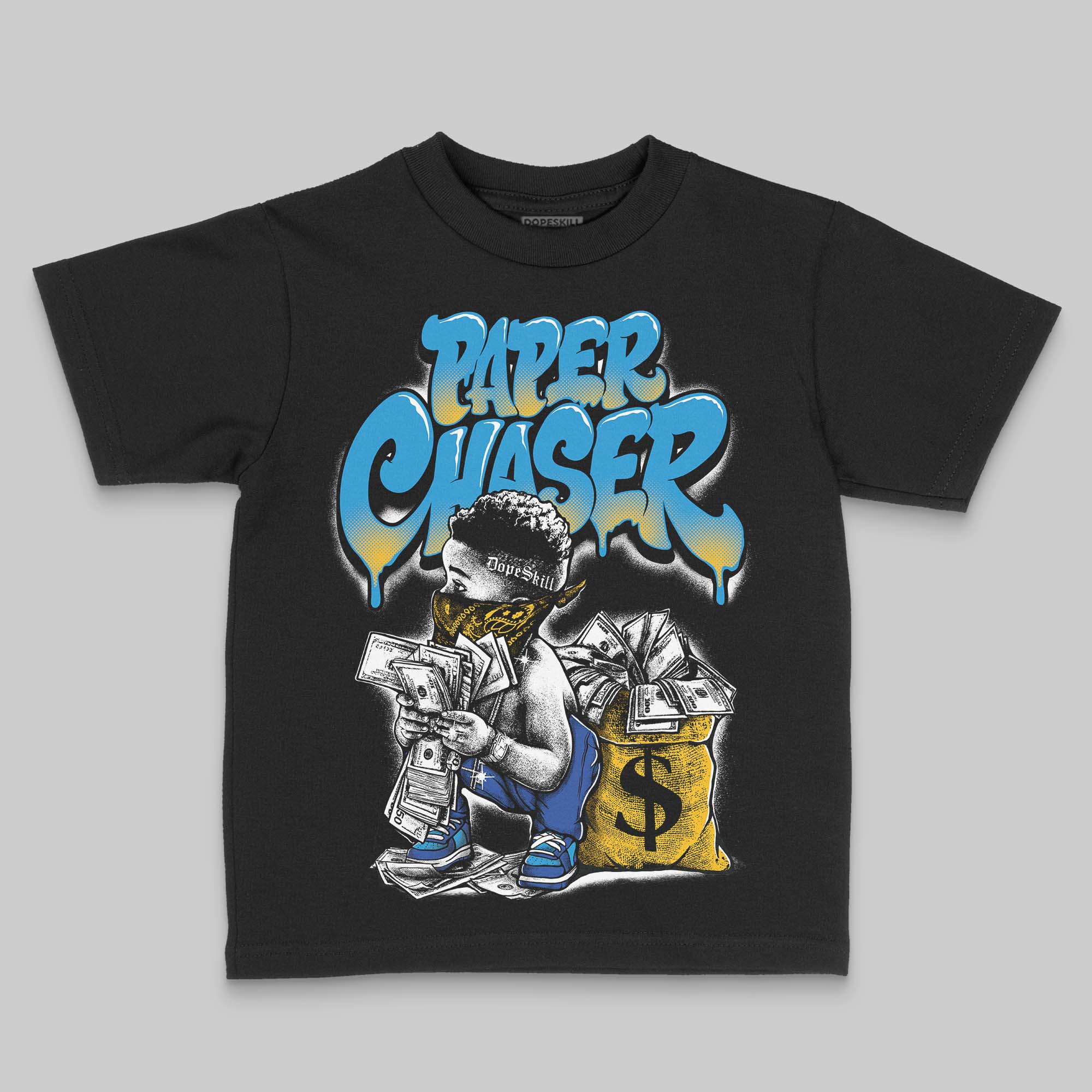 Royal Blue 'Paper Chaser Boy' DopeSkill Graphic Toddler Kids T-shirt - Image 2