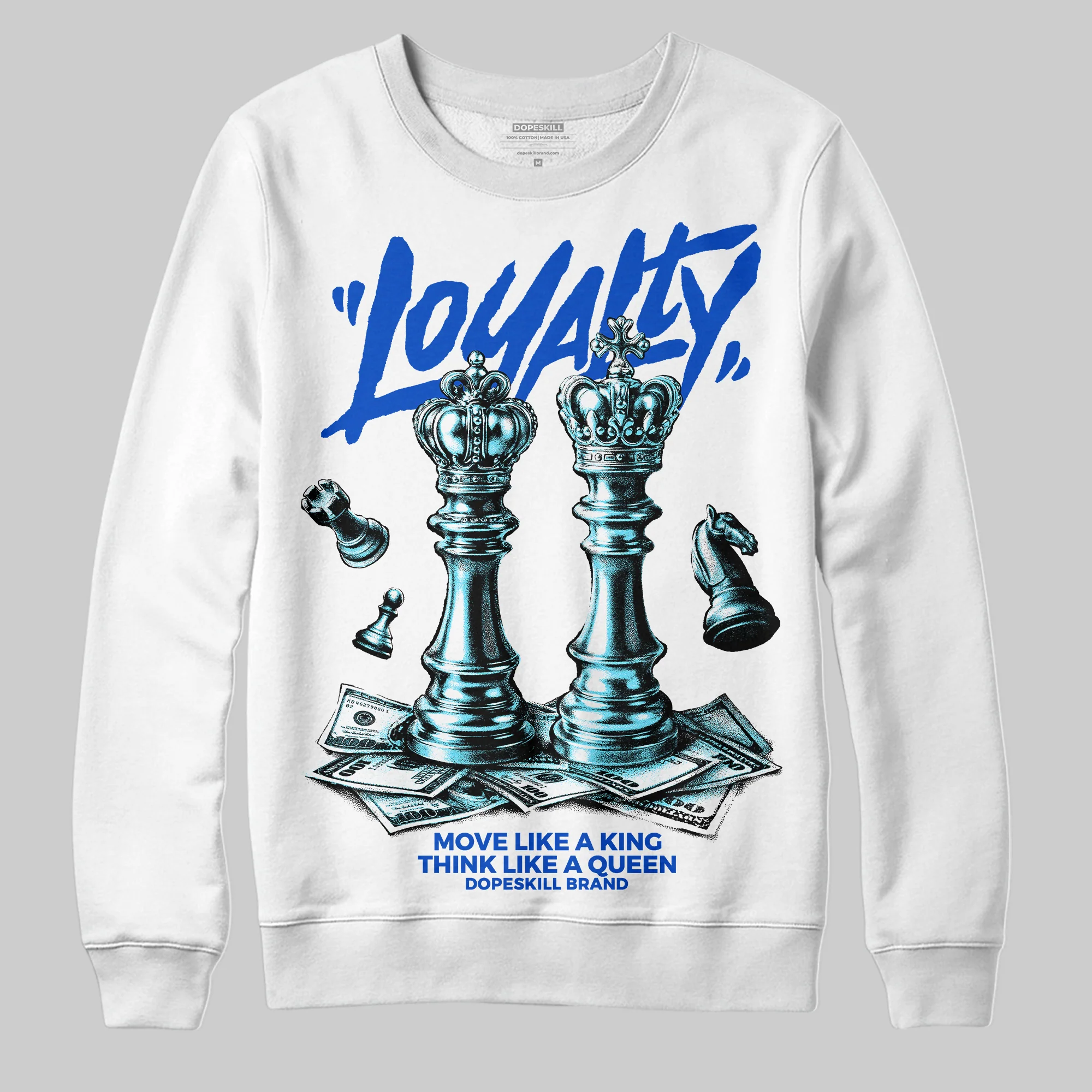 Royal Blue 'Loyalty' DopeSkill Graphic Sweatshirt