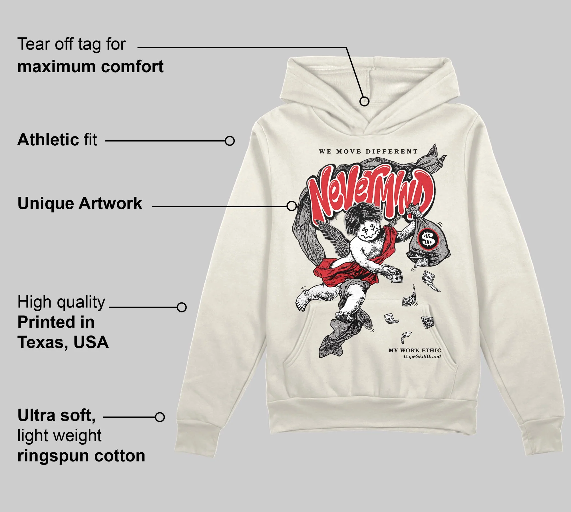Sail 1s OG DopeSkill Hoodie Sweatshirt Nevermind Graphic - Image 2