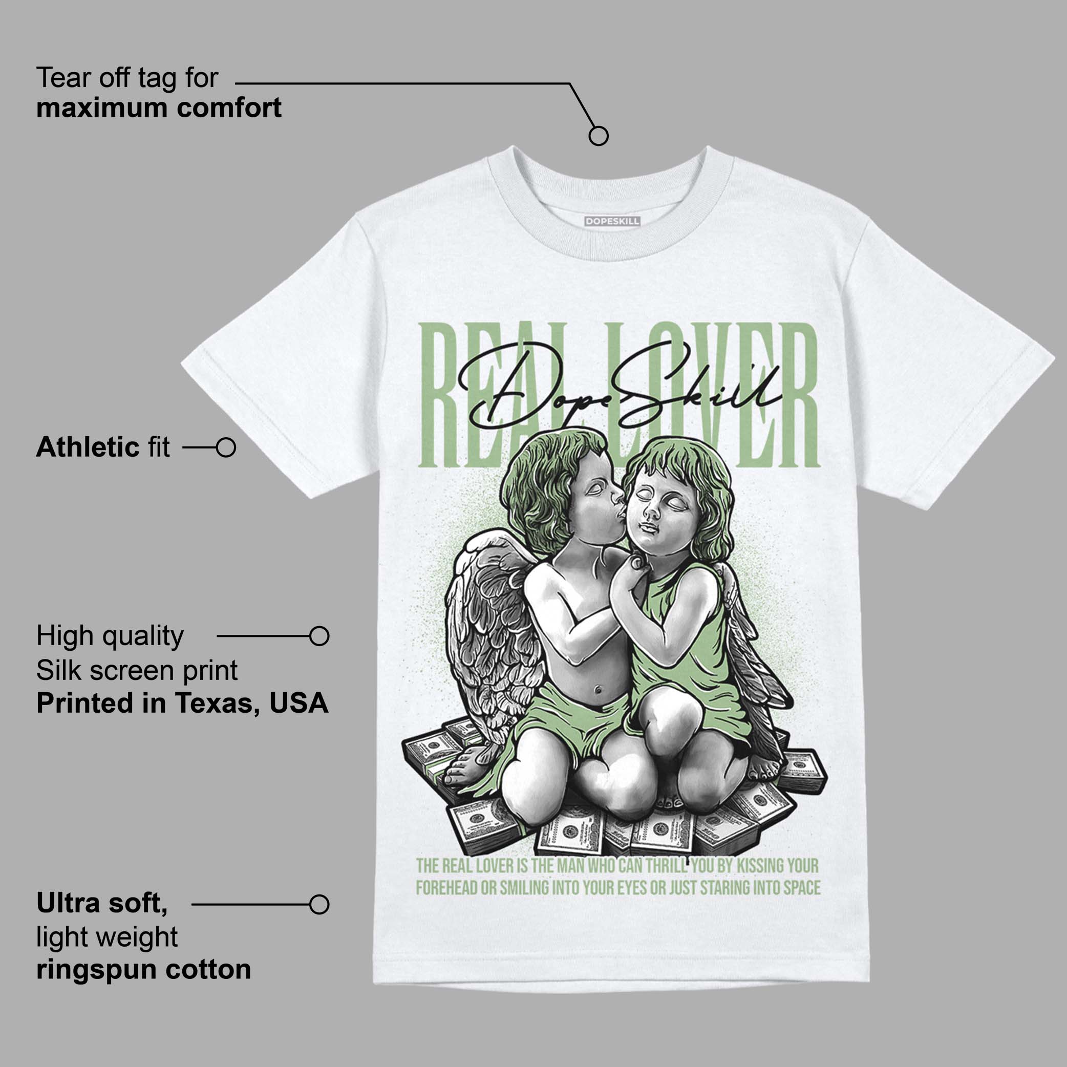 Seafoam 4s DopeSkill T-Shirt Real Lover Graphic - Image 3