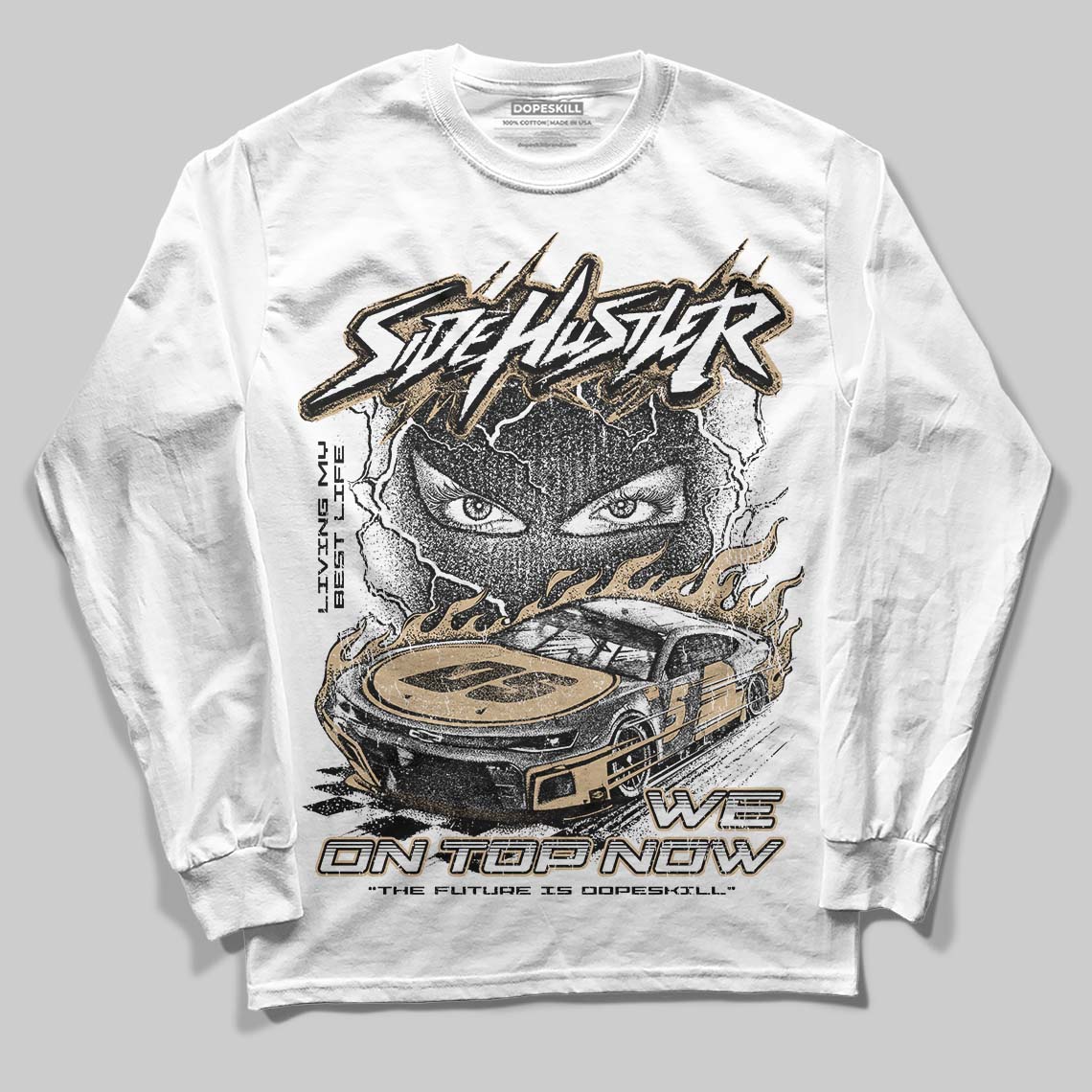 TAN Collection DopeSkill Long Sleeve T-Shirt New Side Hustler Graphic - Image 2