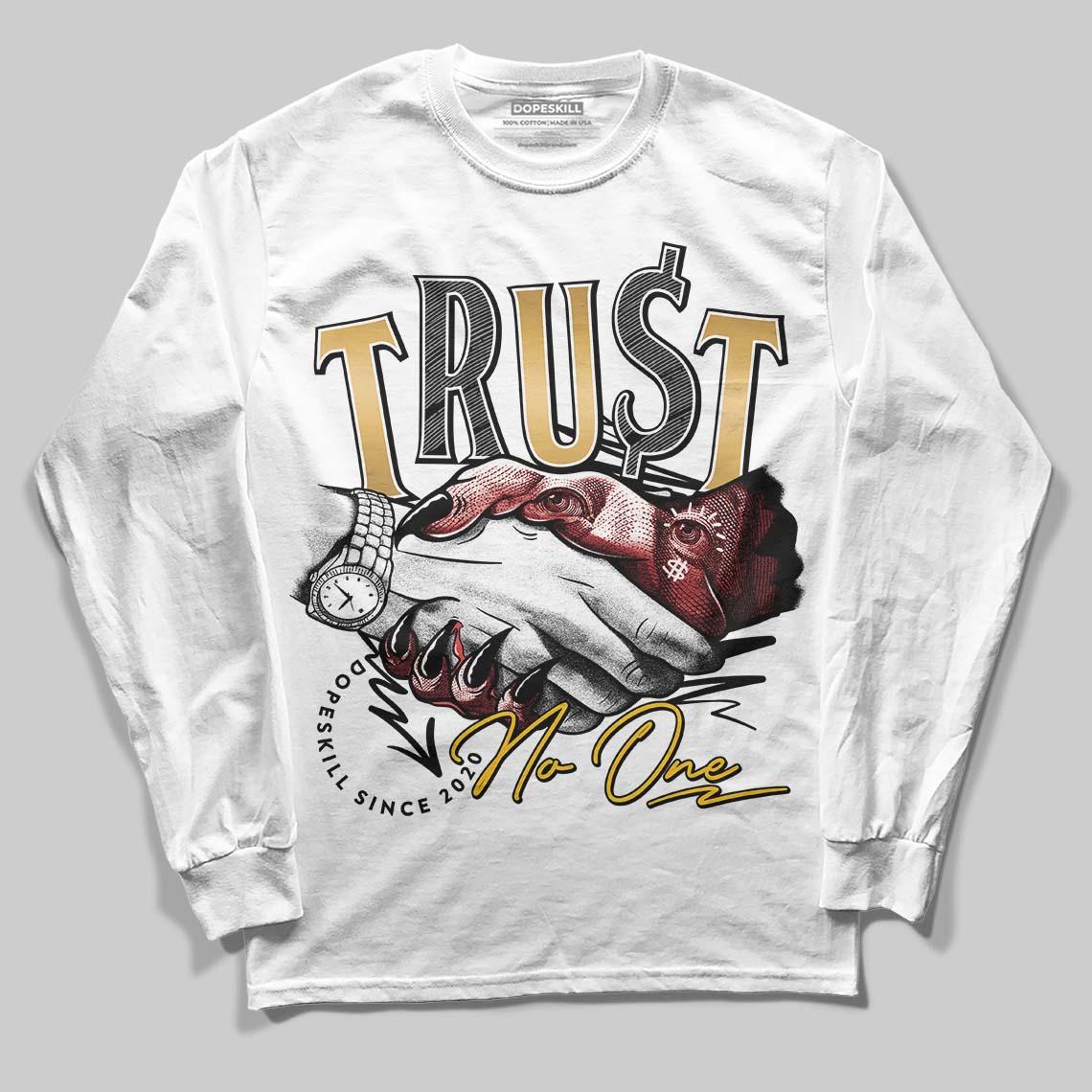 Taxi 12s 2025 DopeSkill Long Sleeve T-Shirt Trust No One Graphic - Image 2