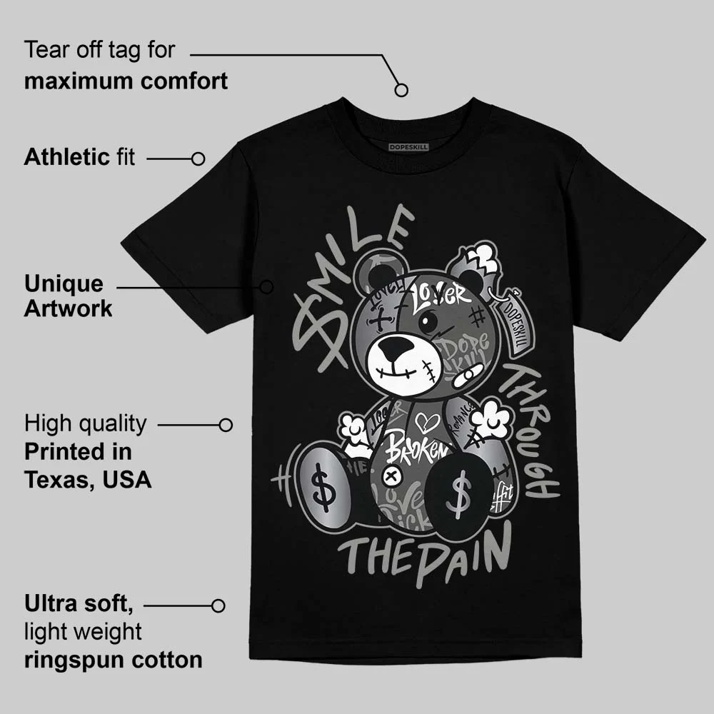TD Black Patent 11s DopeSkill T-Shirt Smile Through The Pain Graphic - Image 3