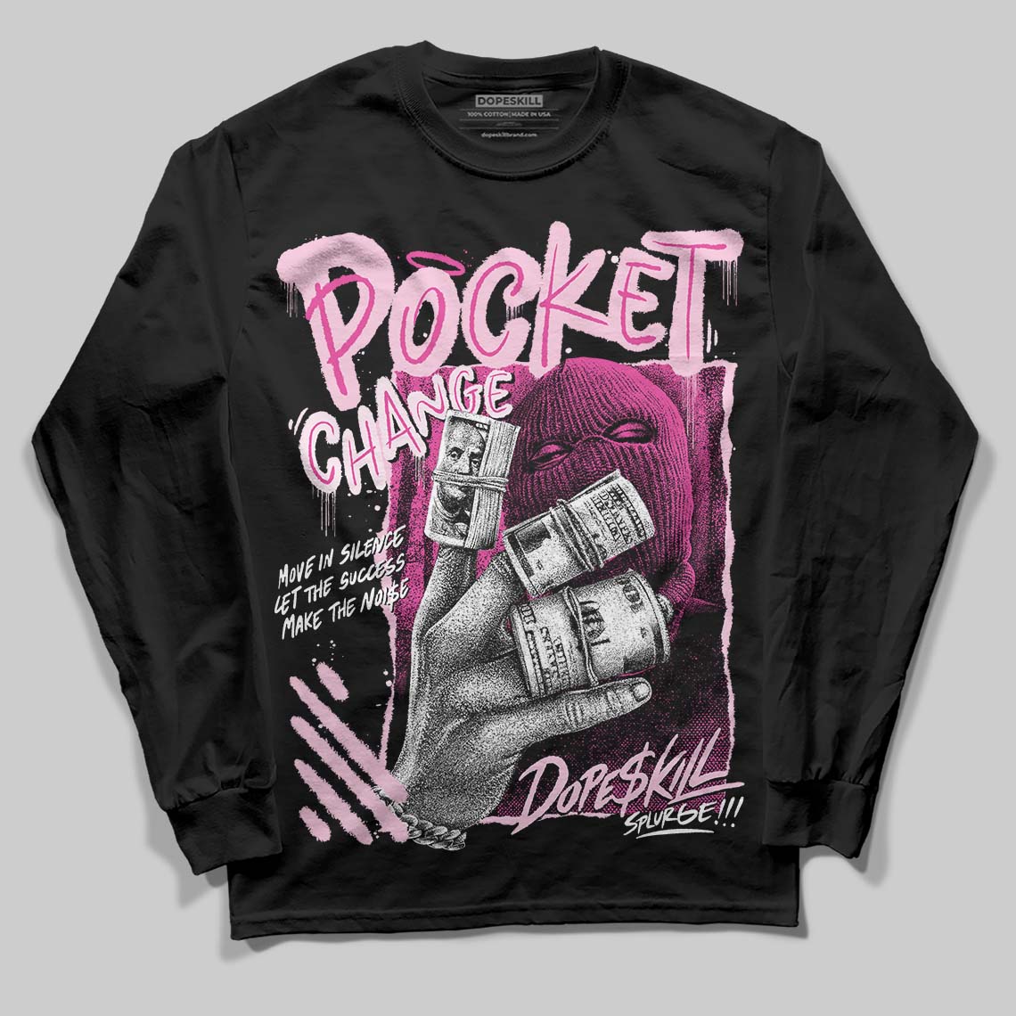 Triple Pink Dunk DopeSkill Long Sleeve T-Shirt Pocket Change Graphic - Image 2