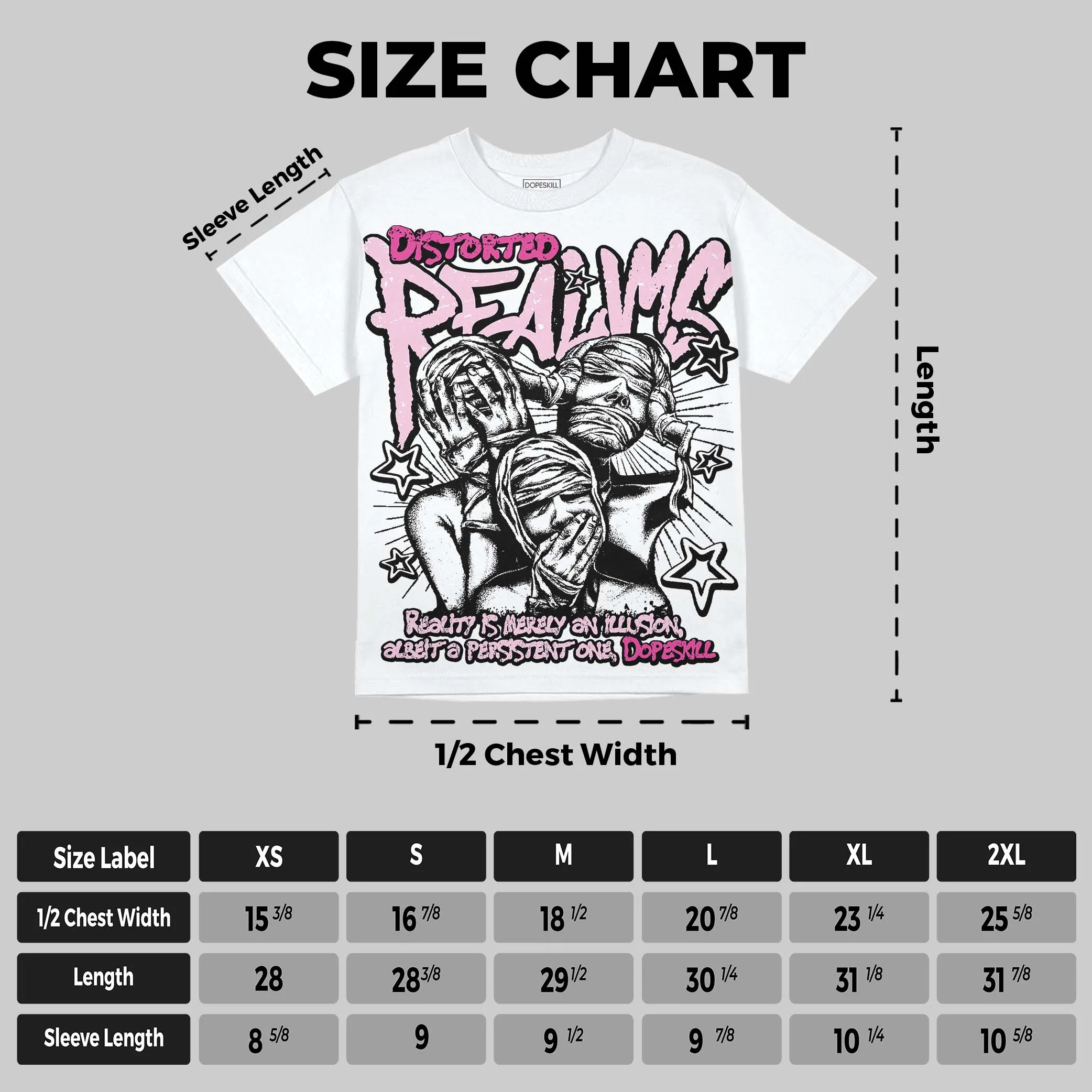 Triple Pink Dunk DopeSkill Oversize Print T-Shirt Distorted Realms Graphic - Image 2