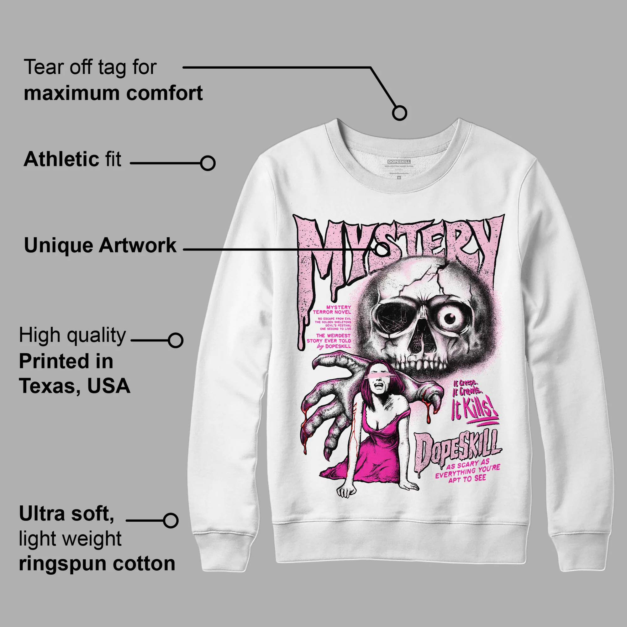 Triple Pink Dunk DopeSkill Sweatshirt Mystery Ghostly Grasp Graphic - Image 3