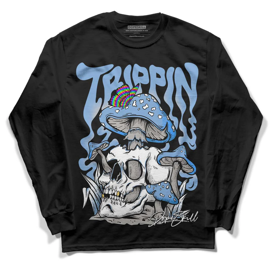University Blue 5s DopeSkill Long Sleeve T-Shirt Trippin Graphic - Image 2
