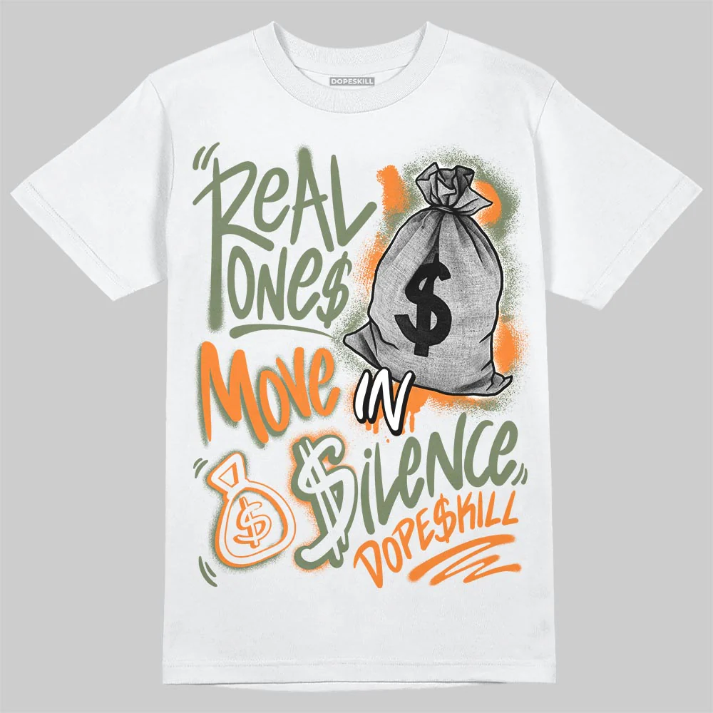 Undefeated x 4s OG DopeSkill T-Shirt Real Ones Move In Silence Graphic - Image 2