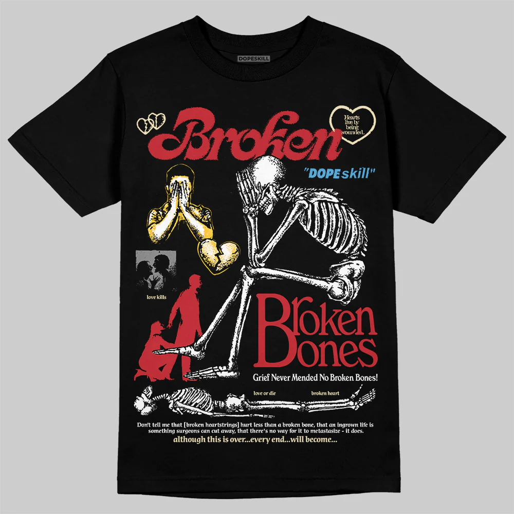Union LA x Air Retro OG 1s DopeSkill T-Shirt Broken Bones Graphic - Image 2