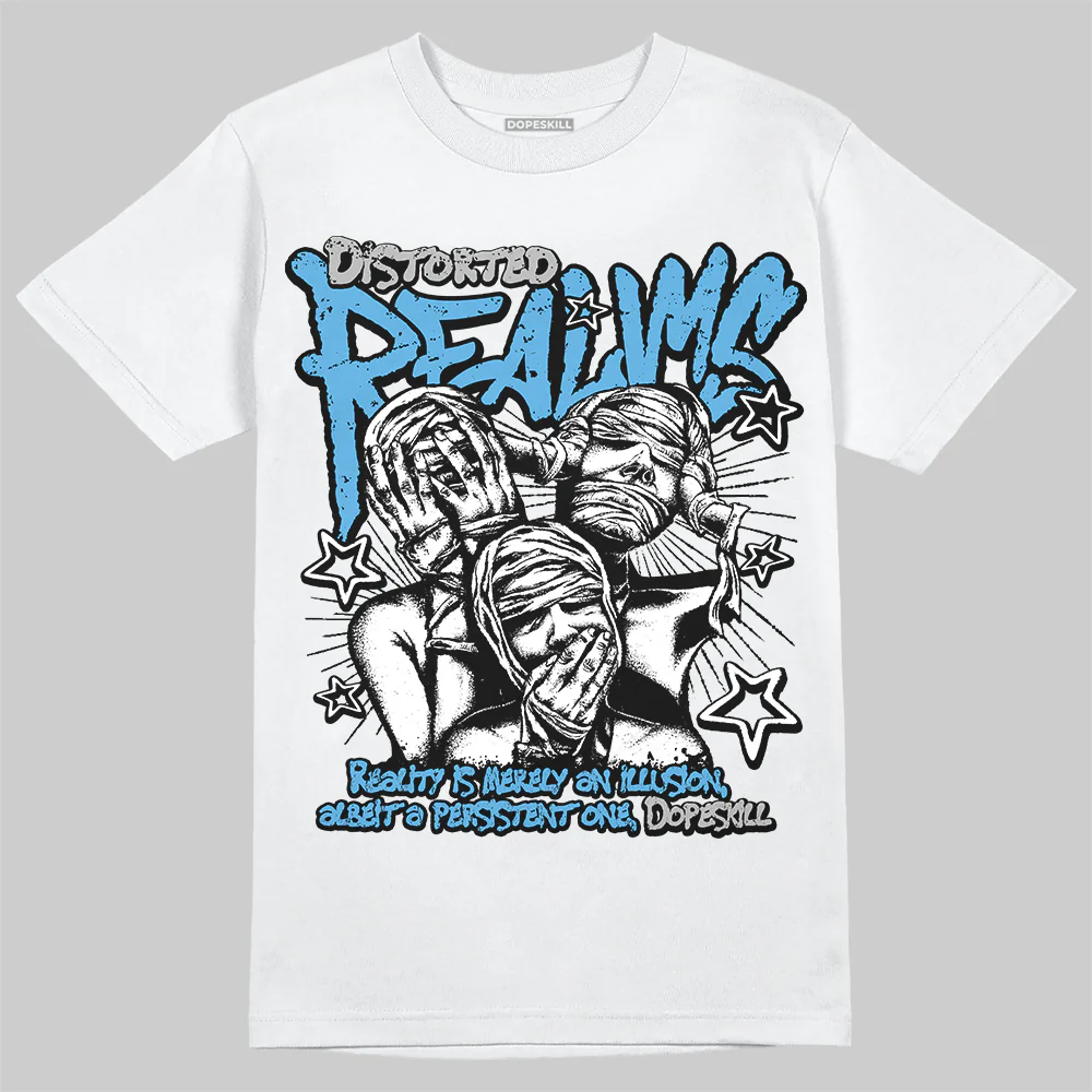 University Blue 14s DopeSkill T-Shirt Distorted Realms Graphic - Image 2