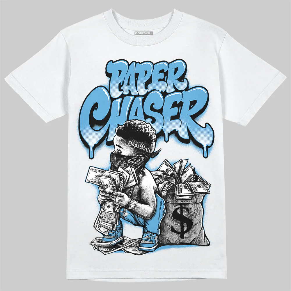 University Blue 14s DopeSkill T-Shirt Paper Chaser Boy Graphic - Image 2