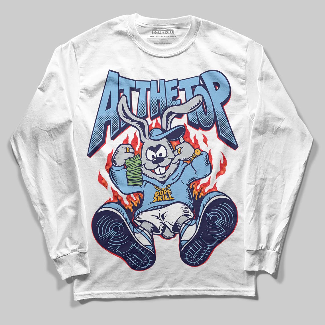 University Blue Collection DopeSkill Long Sleeve T-Shirt At The Top Graphic