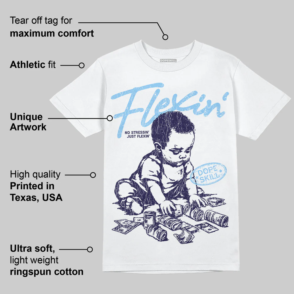 University Blue Collection DopeSkill T-Shirt Flexin' Graphic - Image 5