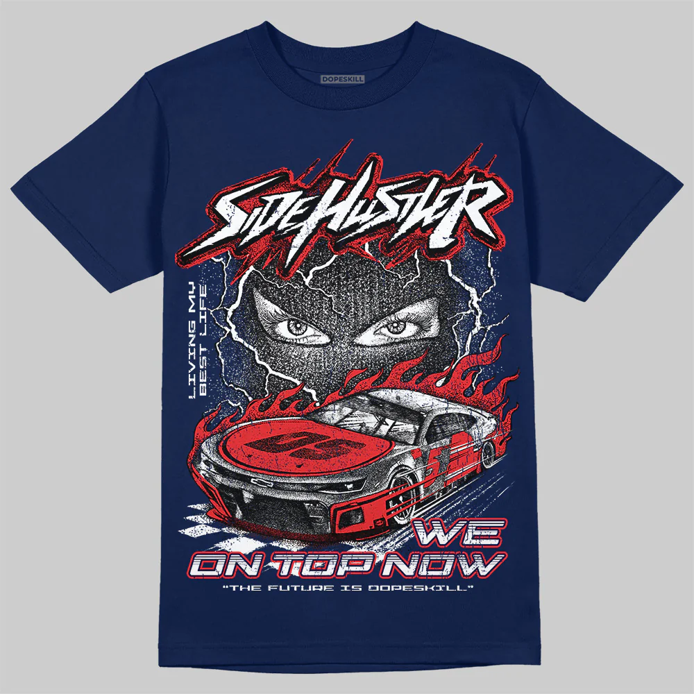 University Blue Collection DopeSkill T-Shirt New Side Hustler Graphic - Image 4