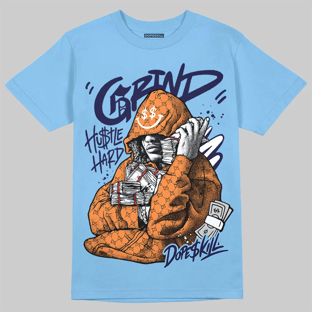 University Blue 'Grind Pray' DopeSkill Graphic T-Shirt - Image 3