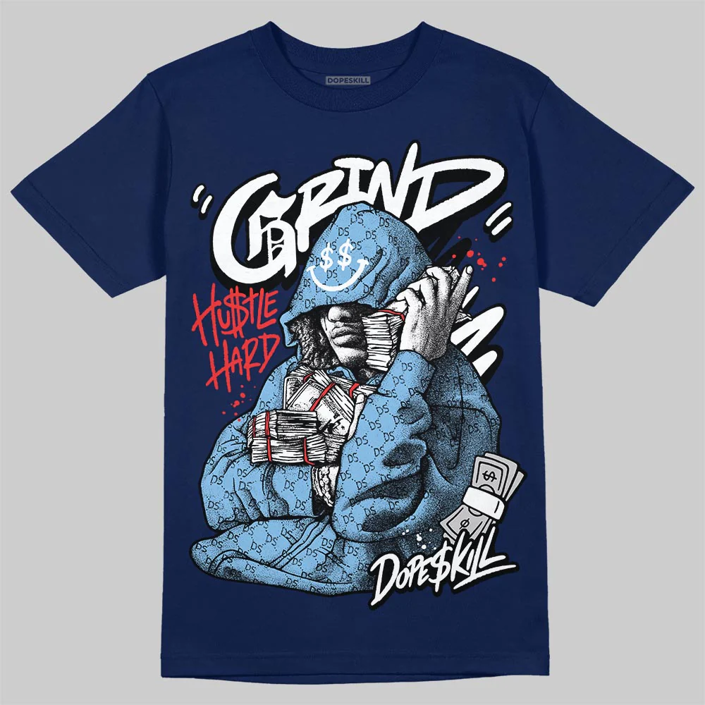 University Blue 'Grind Pray' DopeSkill Graphic T-Shirt - Image 4