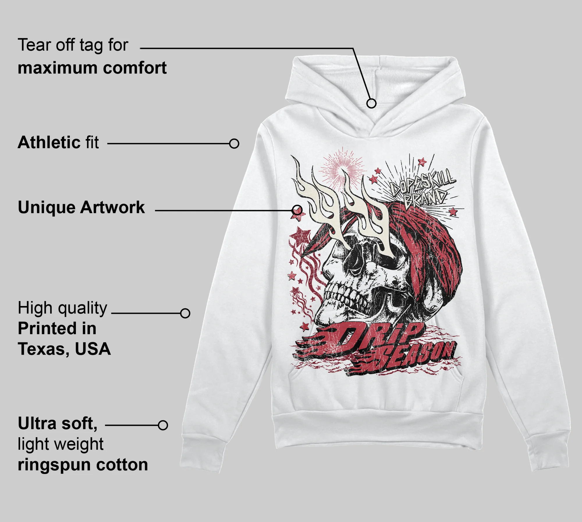 Valentine’s Day 4s DopeSkill Hoodie Sweatshirt Drip Season Graphic - Image 3