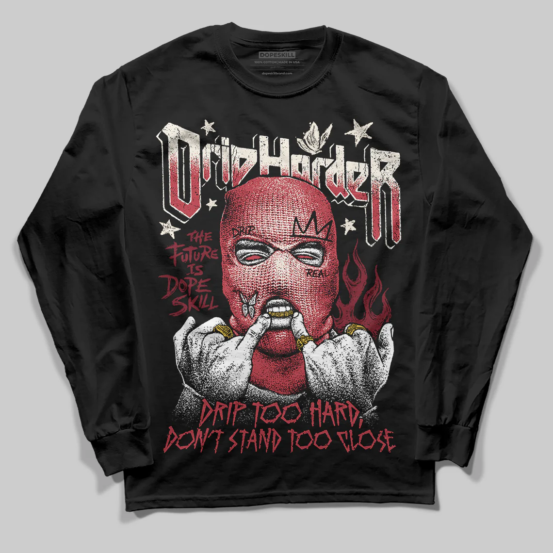 Valentine’s Day 4s DopeSkill Long Sleeve T-Shirt Drip Harder Graphic - Image 2