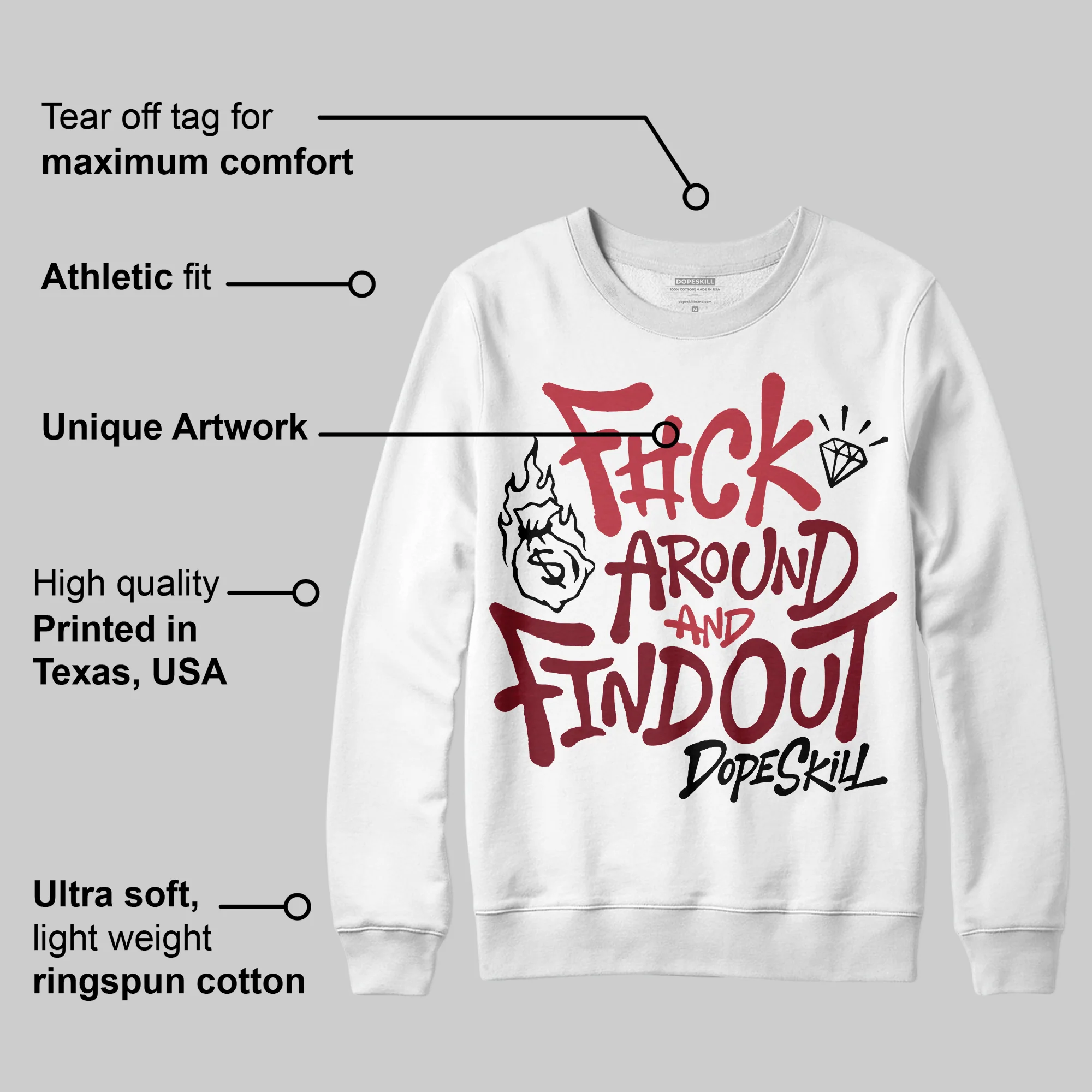 Valentine’s Day 4s DopeSkill Sweatshirt F#ck Around And Find Out Graphic - Image 3