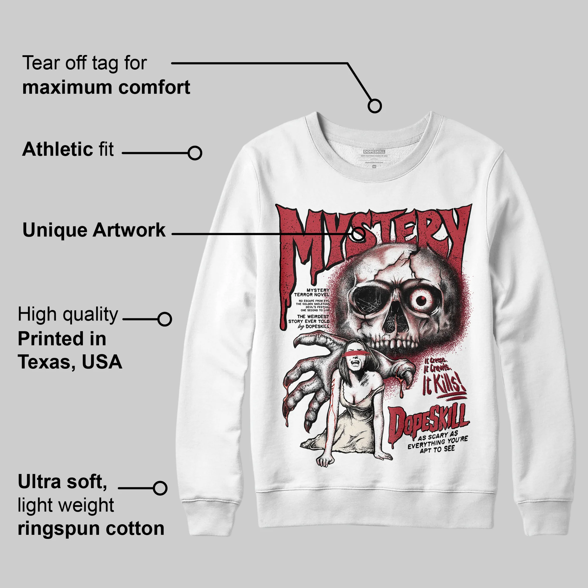 Valentineās Day 4s DopeSkill Sweatshirt Mystery Ghostly Grasp Graphic - Image 3