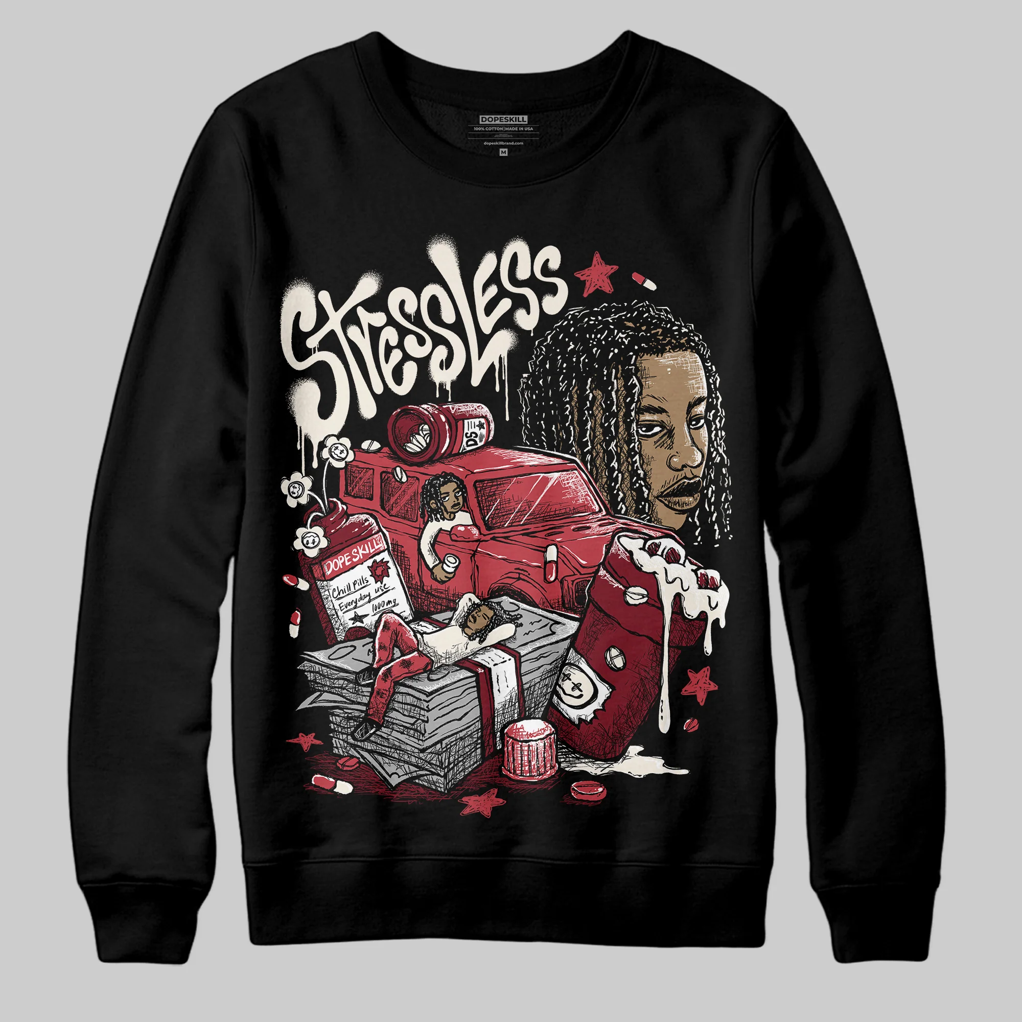 Valentine’s Day 4s DopeSkill Sweatshirt Stressless Graphic - Image 2