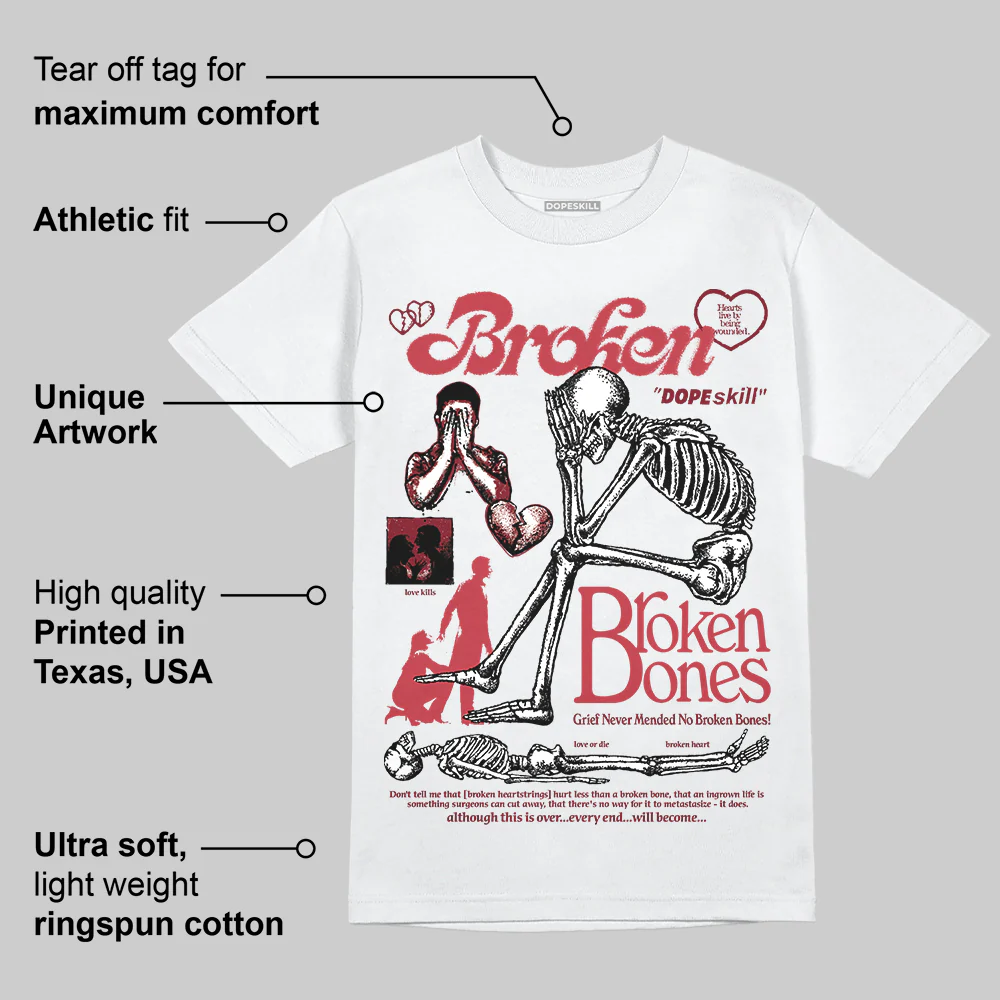 Valentine’s Day 4s DopeSkill T-Shirt Broken Bones Graphic - Image 3