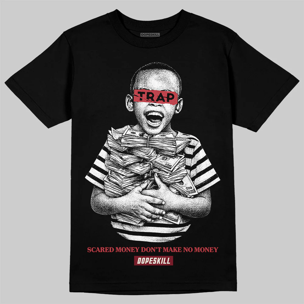 Valentine’s Day 4s DopeSkill T-Shirt Scared Money Don't Make No Money Graphic - Image 2