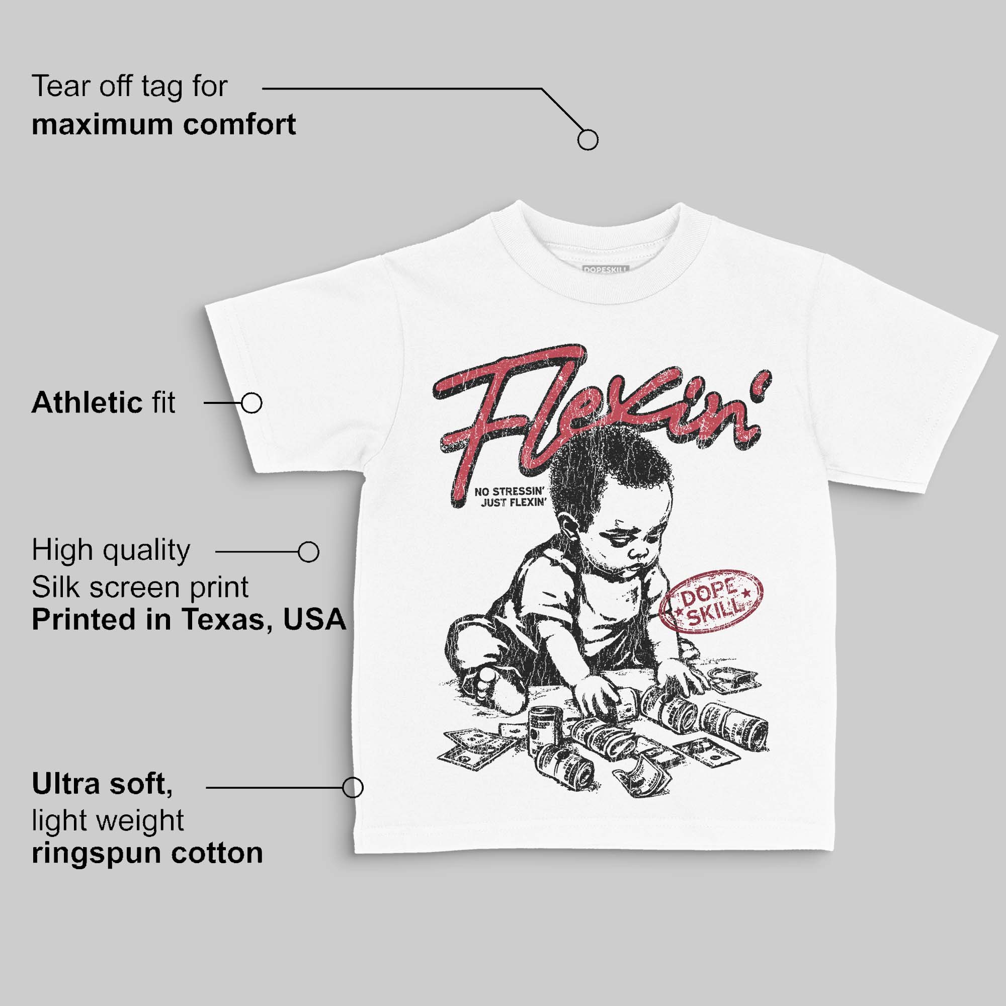 Valentine’s Day 4s DopeSkill Toddler Kids T-shirt Flexin' Graphic - Image 3