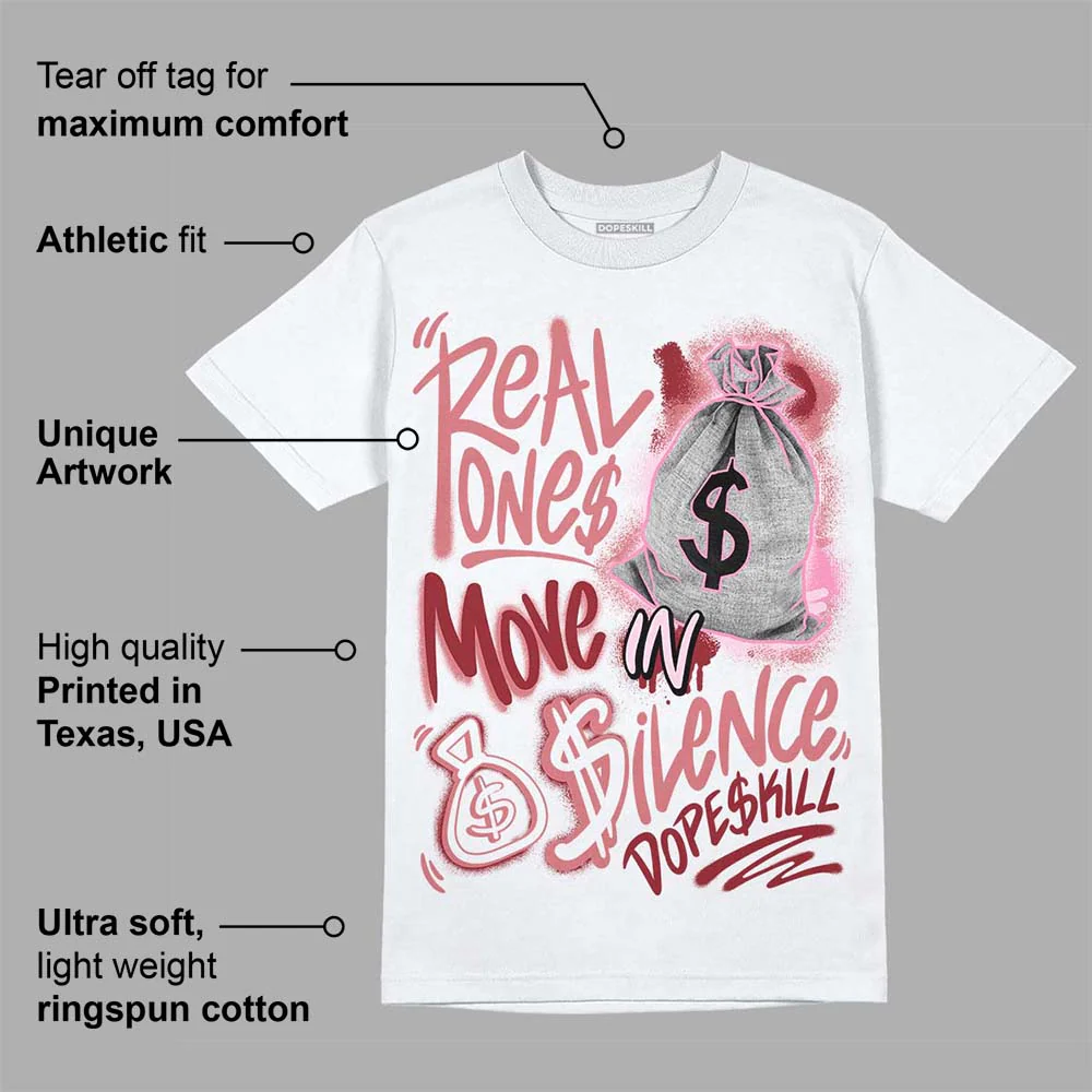 Valentine's Day Collection DopeSkill T-Shirt Real Ones Move In Silence Graphic - Image 3