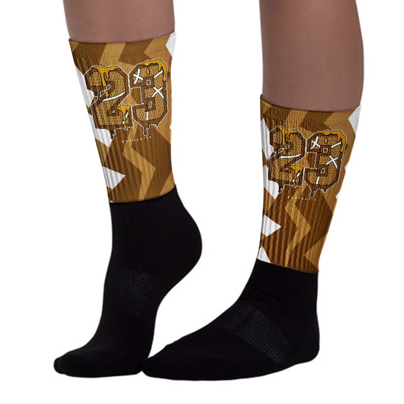 Wheat 13s DopeSkill Sublimated Socks ZicZac Graphic - Image 3