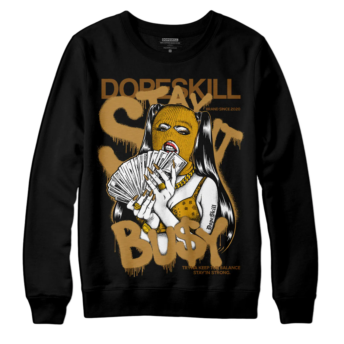 Wheat 13s DopeSkill Sweatshirt Stay It Busy Graphic - Image 2